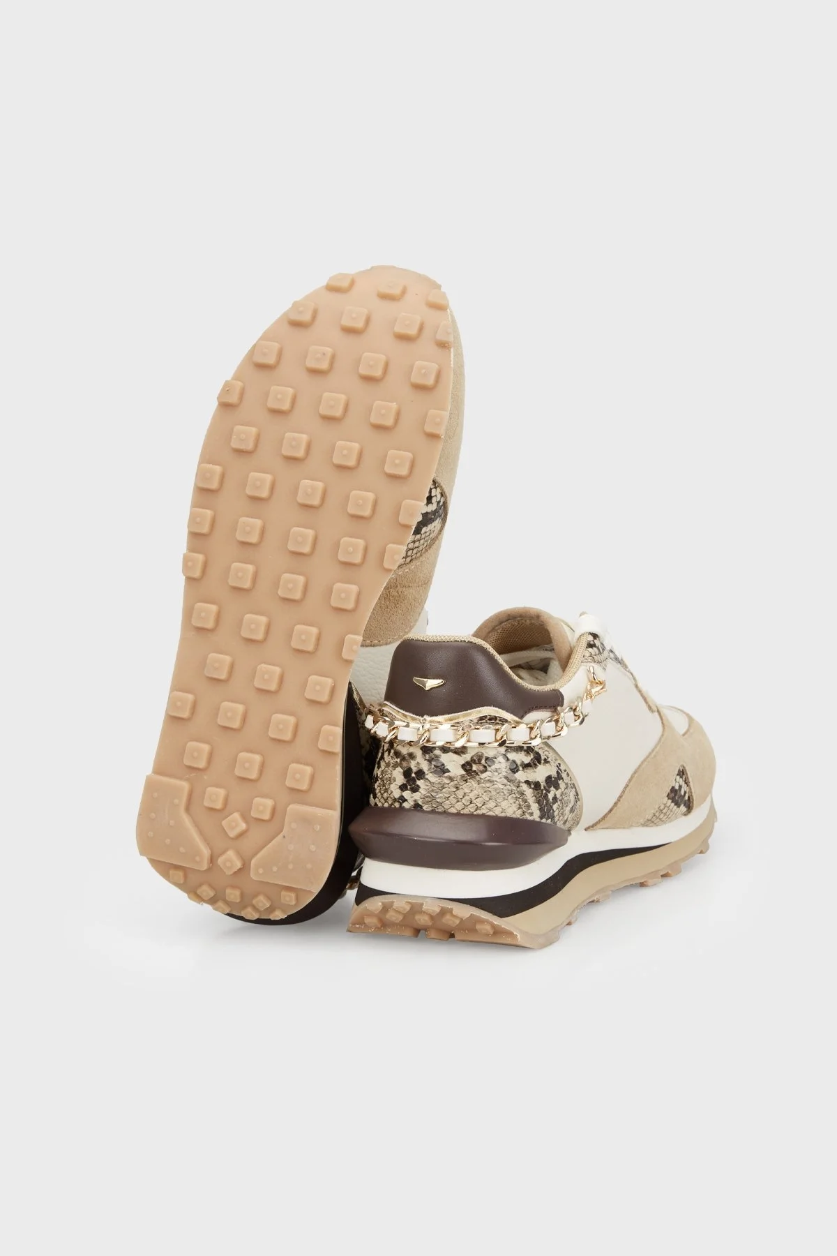 Alberto Guardiani Deri Süet Sneaker Bayan Ayakkabı AGW410501 BEJ-BEYAZ - 4