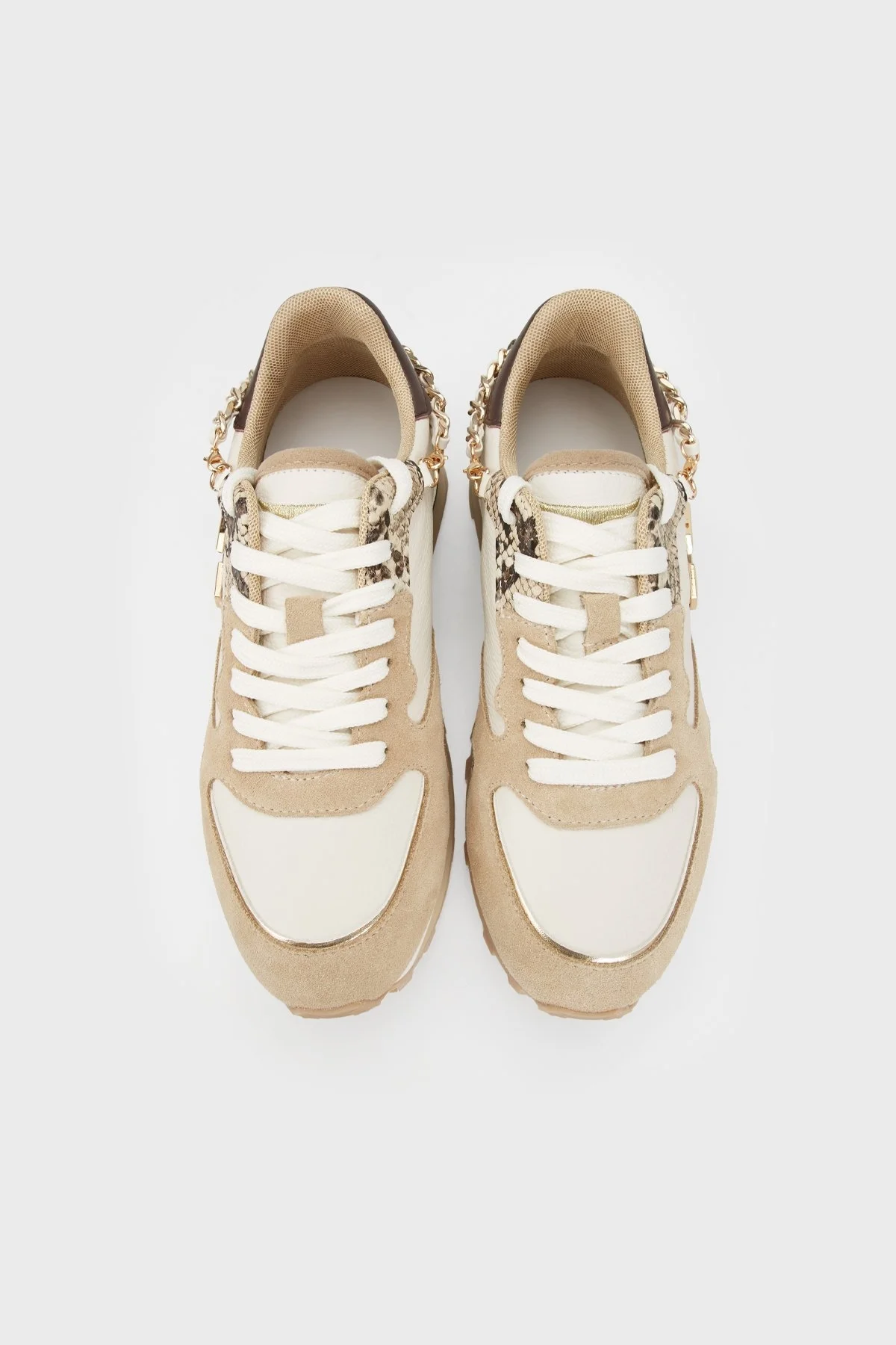 Alberto Guardiani Deri Süet Sneaker Bayan Ayakkabı AGW410501 BEJ-BEYAZ - 5