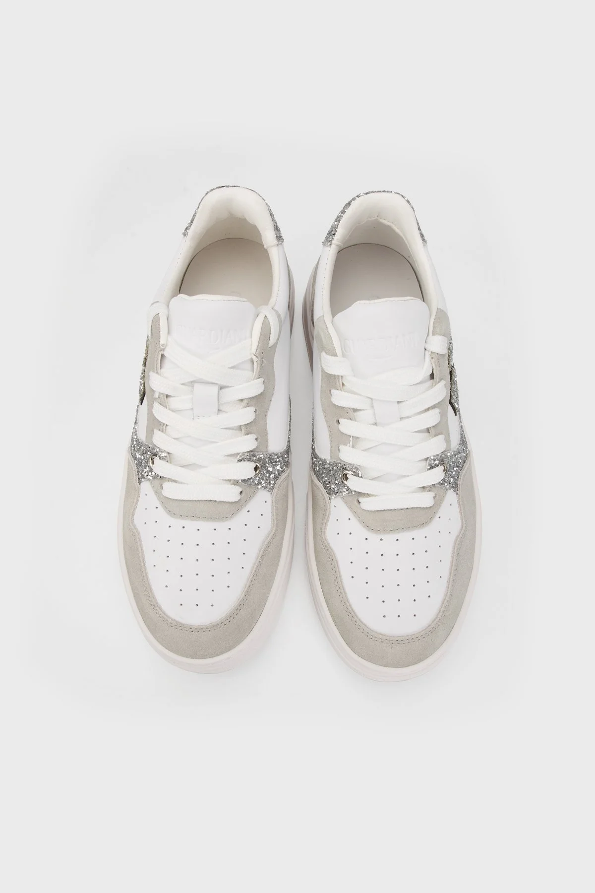Alberto Guardiani Deri Süet Sneaker Bayan Ayakkabı AGW430800 GRİ-BEYAZ - 5