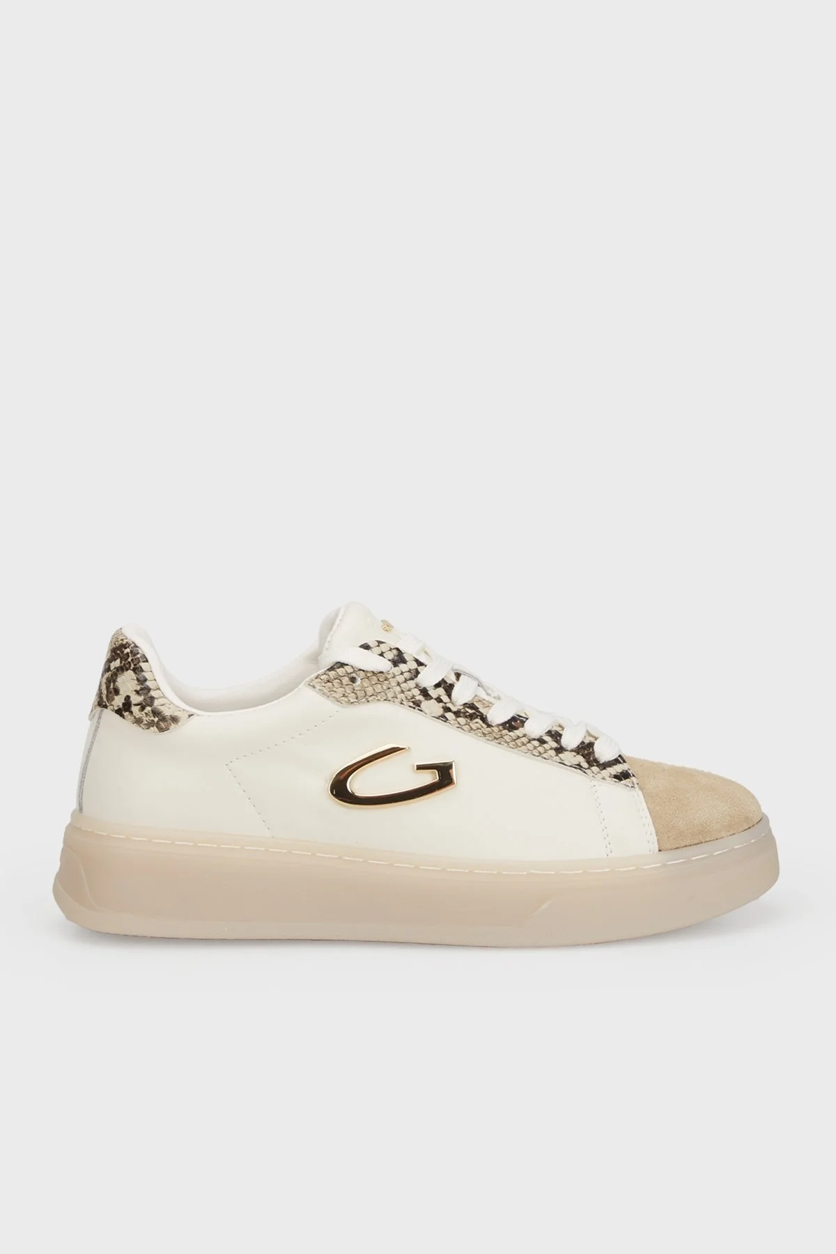 Alberto Guardiani Deri Süet Sneaker Bayan Ayakkabı AGW431001 BEYAZ - 1