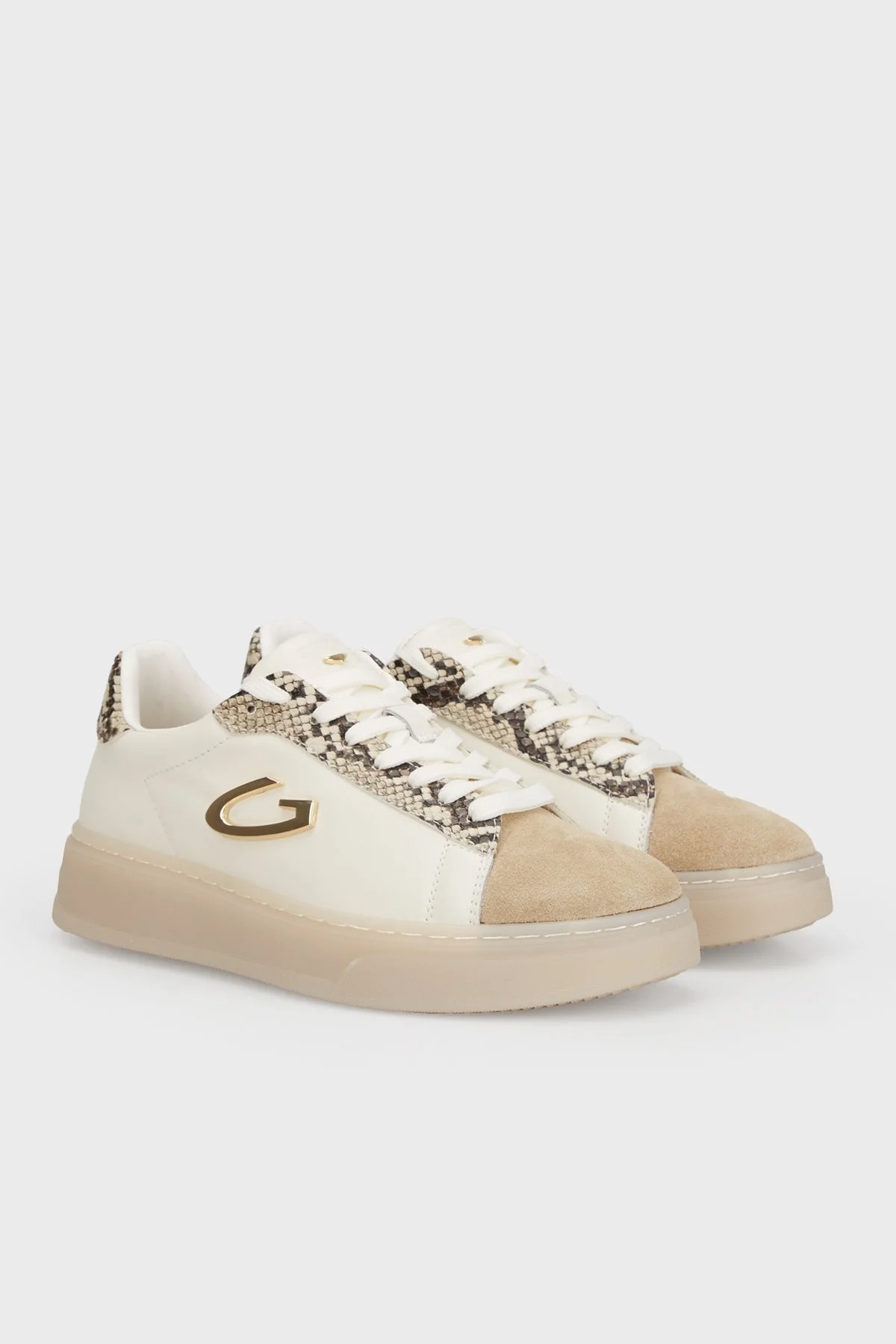 Alberto Guardiani Deri Süet Sneaker Bayan Ayakkabı AGW431001 BEYAZ - 3