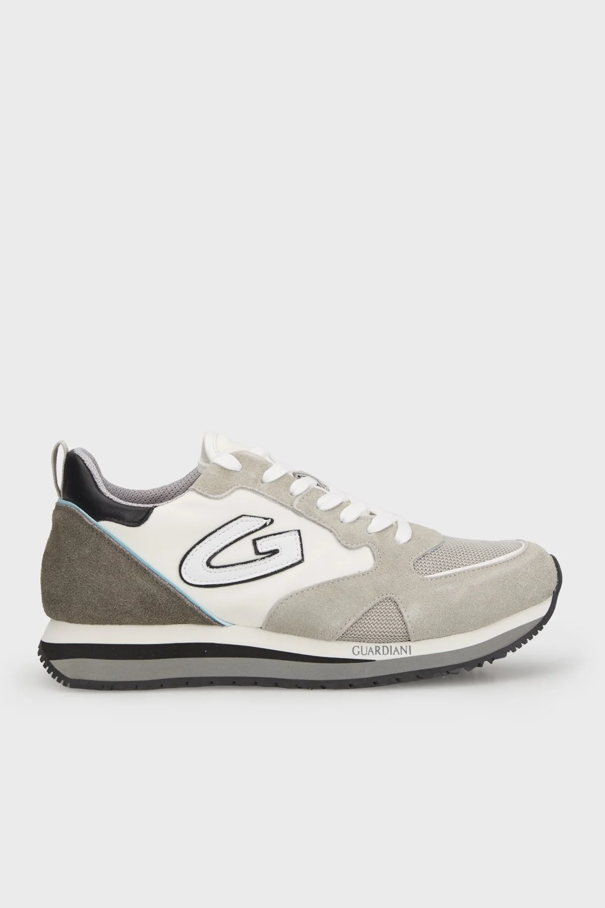 Alberto Guardiani Süet Sneaker Erkek Ayakkabı AGM009207 BEYAZ-GRİ - 1