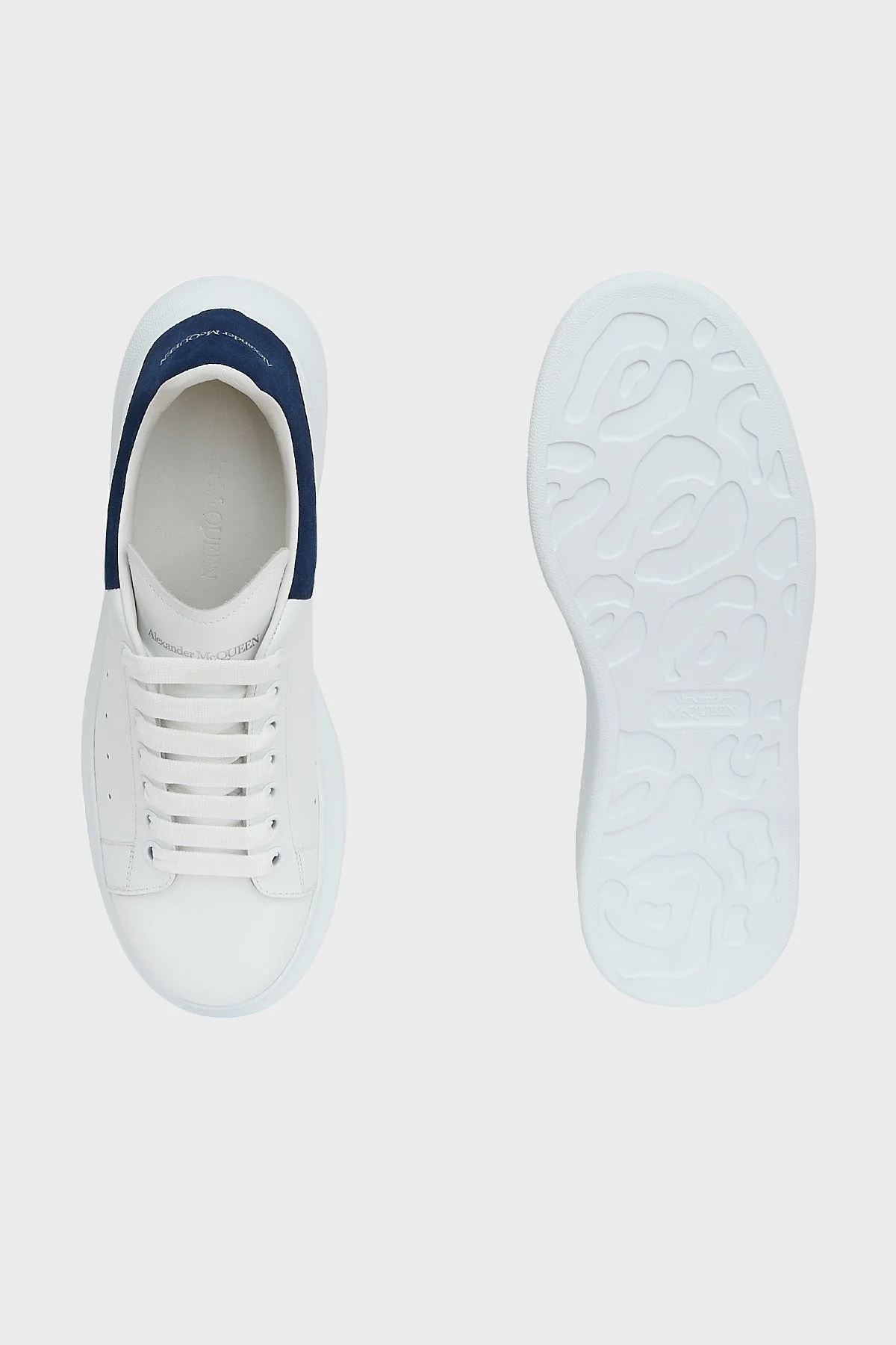 Alexander Mcqueen % 100 Deri Sneaker Erkek Ayakkabı 553680WHGP7 9086 BEYAZ-LACİVERT - 4