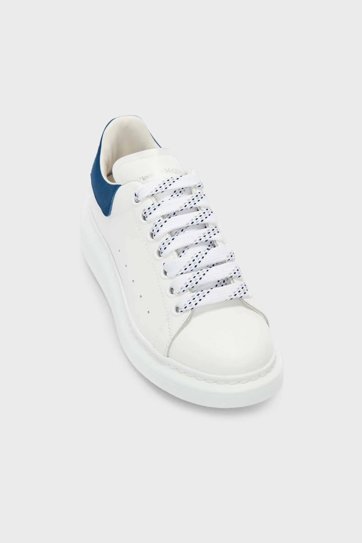 Alexander Mcqueen % 100 Deri Sneaker Erkek Ayakkabı 553680WHGP7 9086 BEYAZ-LACİVERT - 5