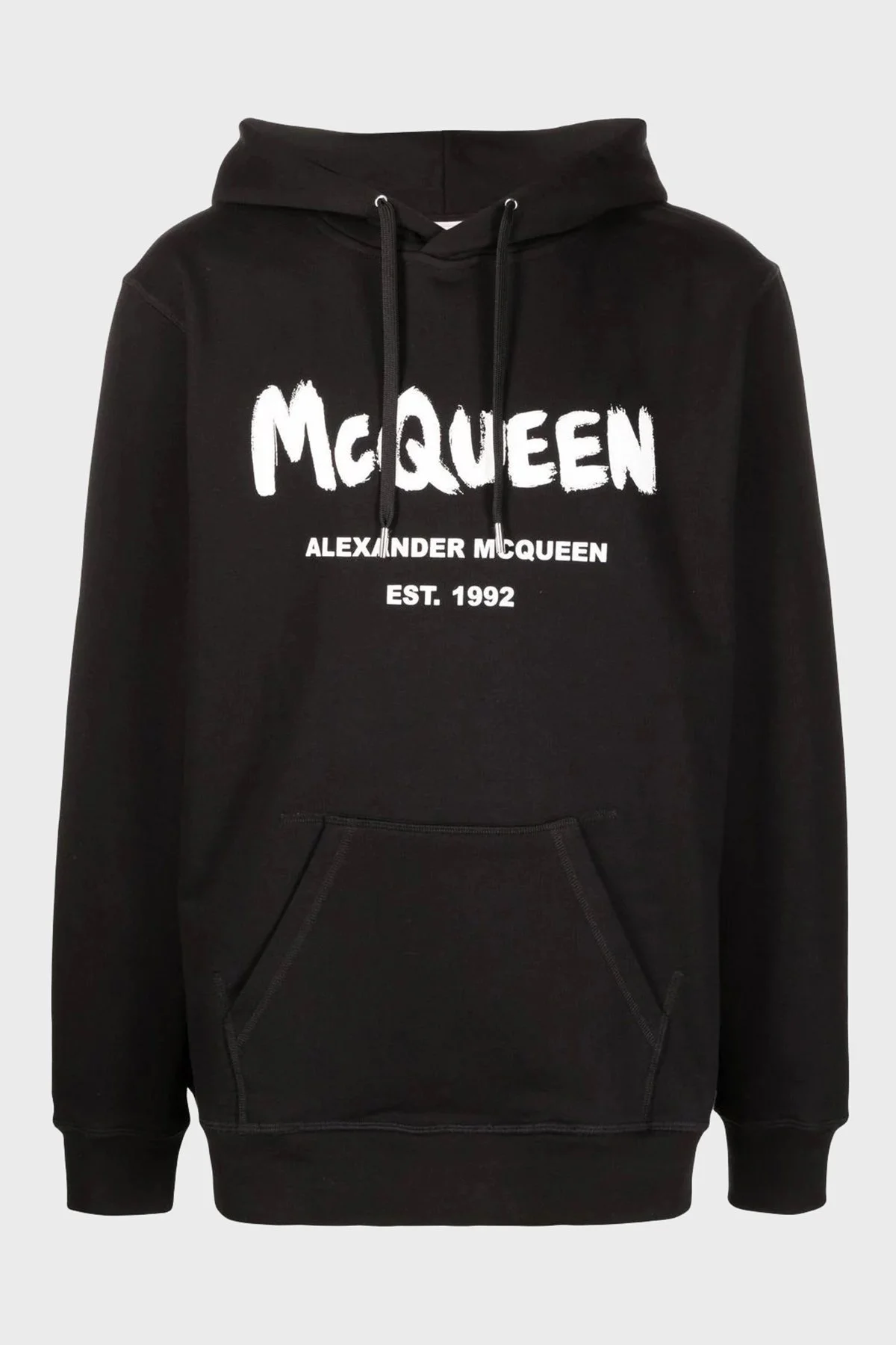 Mcqueen Baskılı % 100 Pamuk Kapüşonlu Oversize Erkek Sweat 688715QTZ81 0901 SİYAH - 10