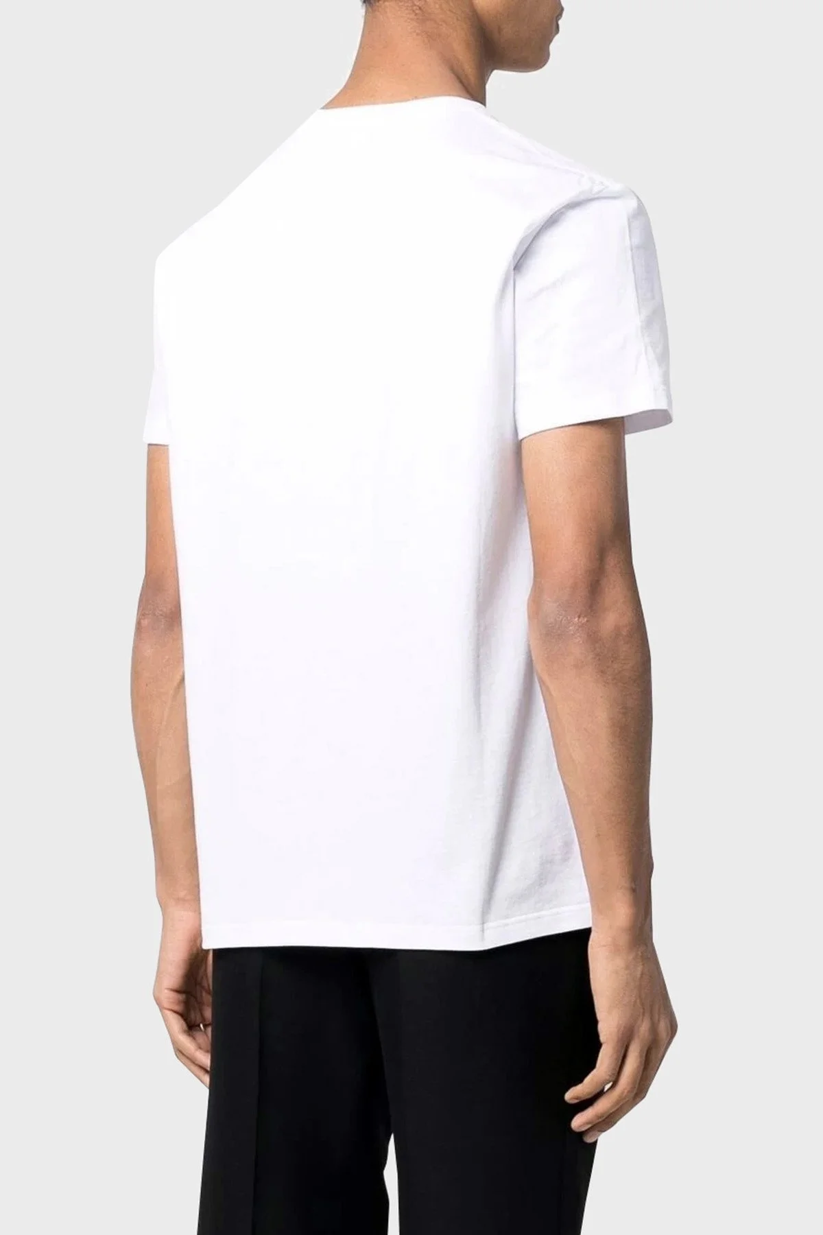Alexander Mcqueen Baskılı Pamuklu Bisiklet Yaka Erkek T Shirt 682517QSZ51 0900 BEYAZ - 4