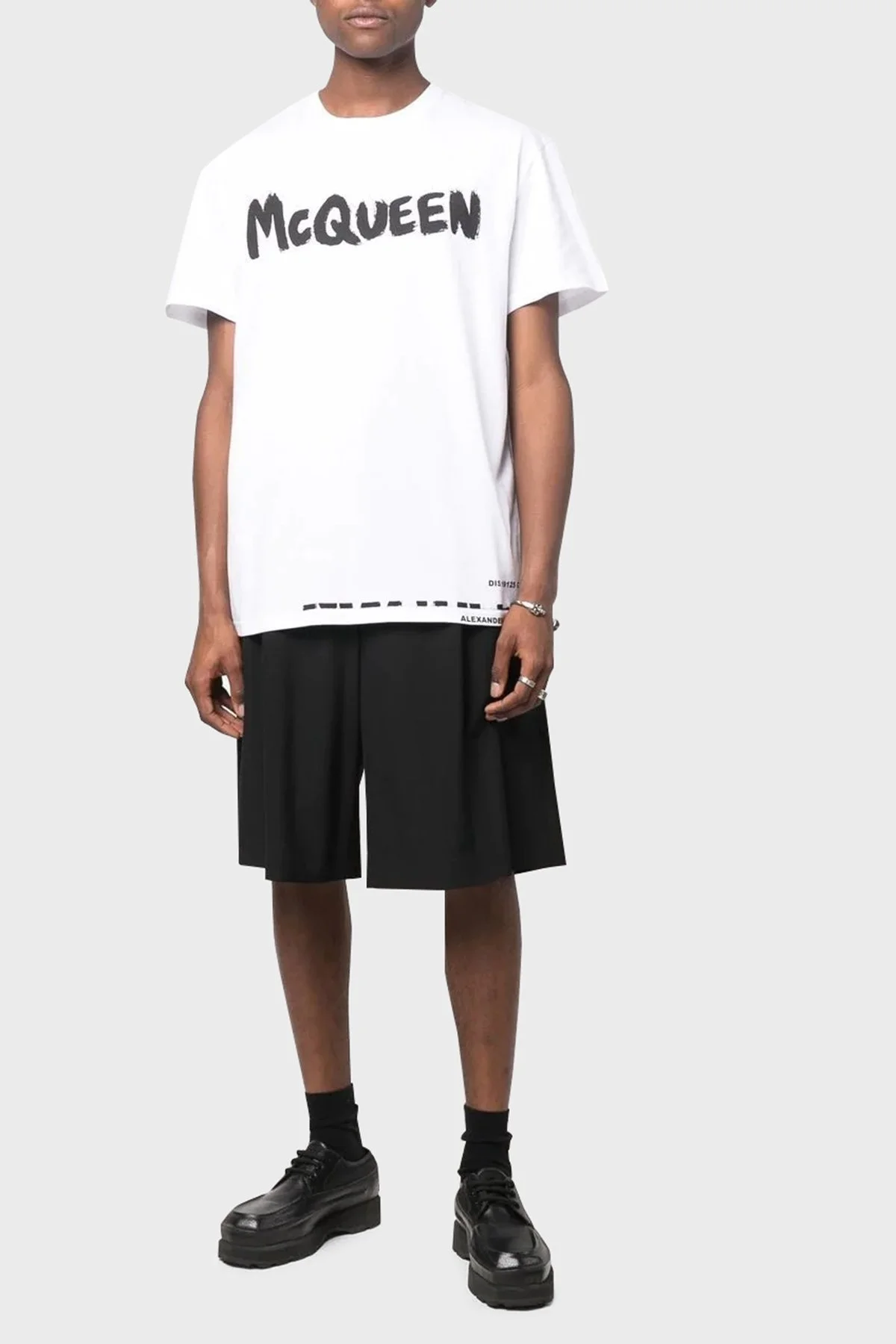 Mcqueen Baskılı Pamuklu Bisiklet Yaka Regular Fit Erkek T Shirt 622104QTZ57 0900 BEYAZ - 8