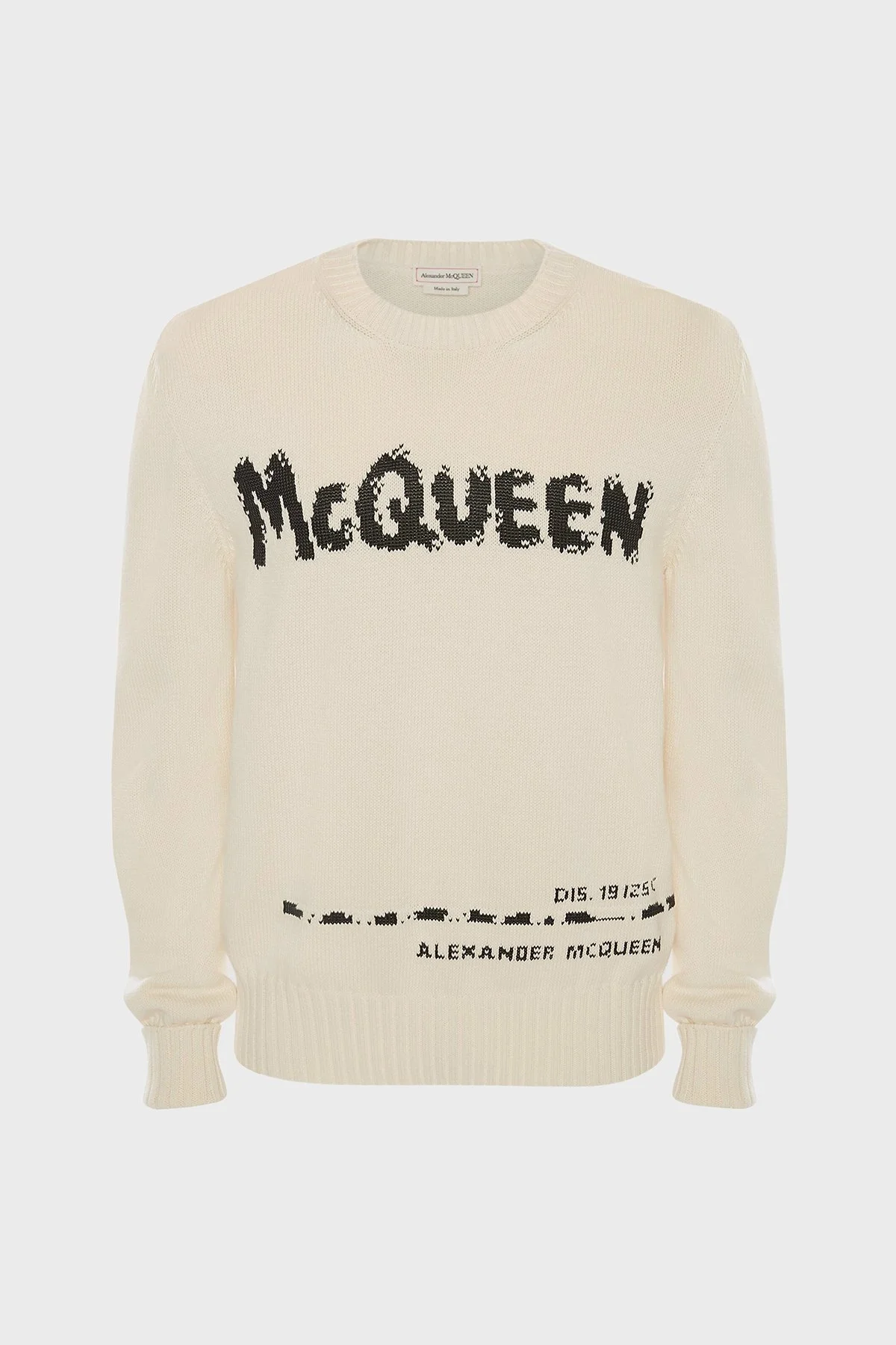 Mcqueen Baskılı Regular Fit Bisiklet Yaka % 100 Pamuk Erkek Kazak 626454Q1WZL 9227 KIRIK BEYAZ - 10