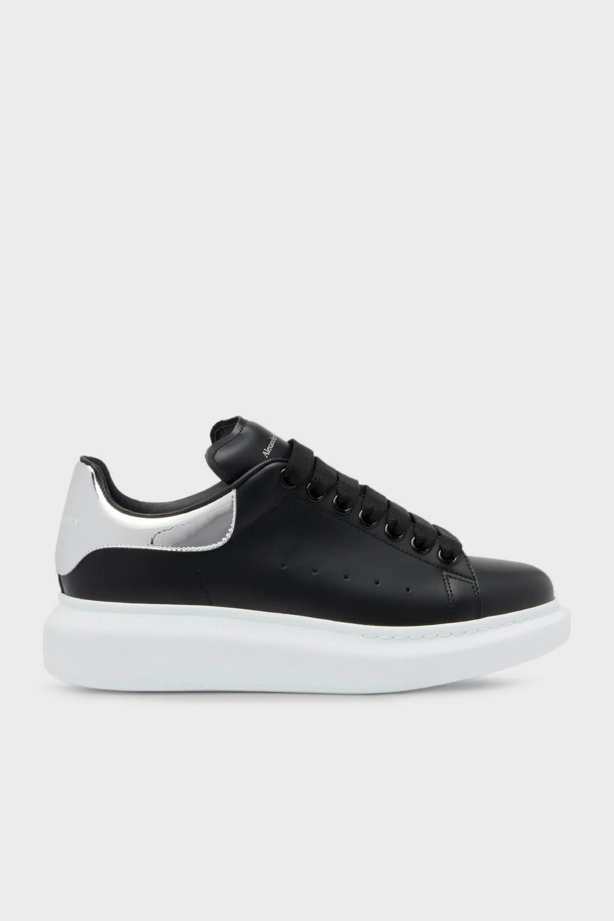 Mcqueen Hakiki Deri Sneaker Bayan Ayakkabı 718232WIEE4 1081 SİYAH-GÜMÜŞ - 6