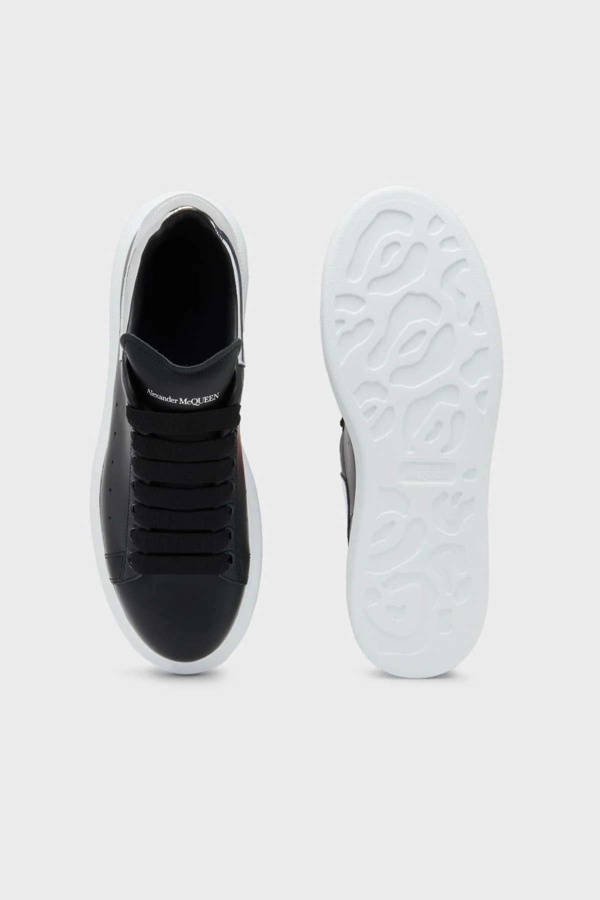 Mcqueen Hakiki Deri Sneaker Bayan Ayakkabı 718232WIEE4 1081 SİYAH-GÜMÜŞ - 9