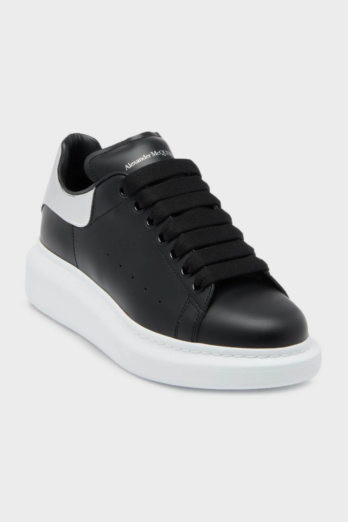 Mcqueen Hakiki Deri Sneaker Kadın Ayakkabı 718232WIEE4 1081 SİYAH-GÜMÜŞ - 5