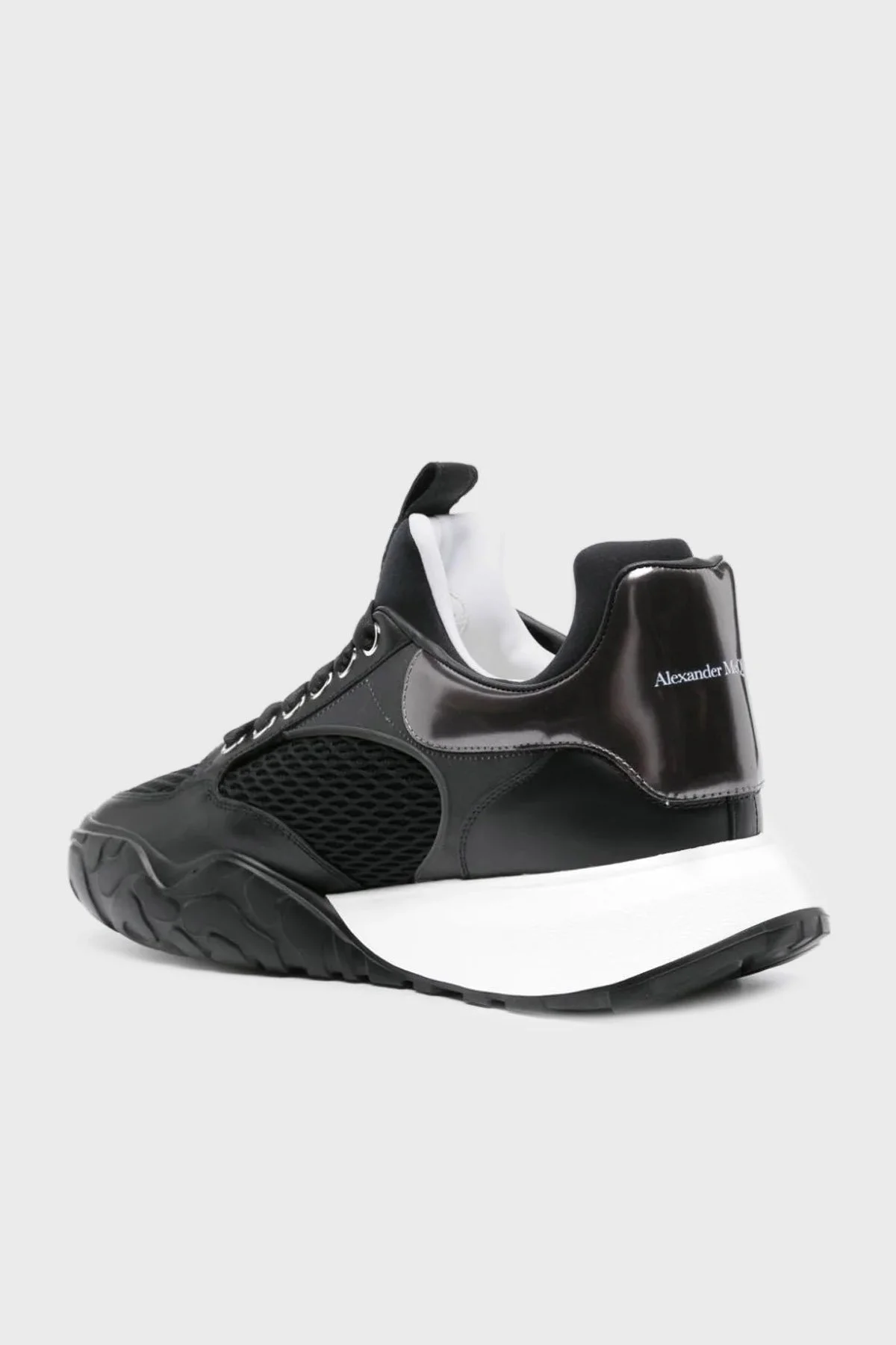 Alexander Mcqueen Hakiki Deri Sneaker Erkek Ayakkabı 777226W4XI1 1015 SİYAH - 2