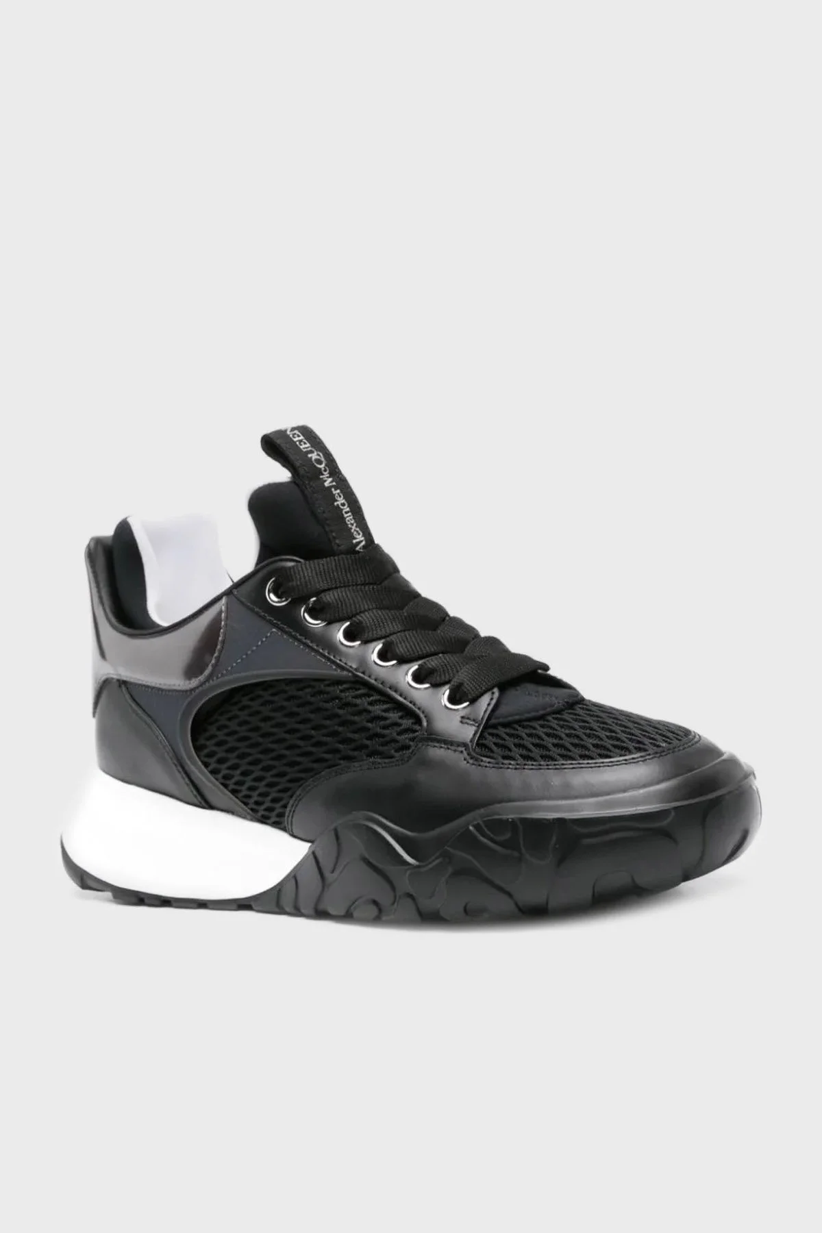 Alexander Mcqueen Hakiki Deri Sneaker Erkek Ayakkabı 777226W4XI1 1015 SİYAH - 4