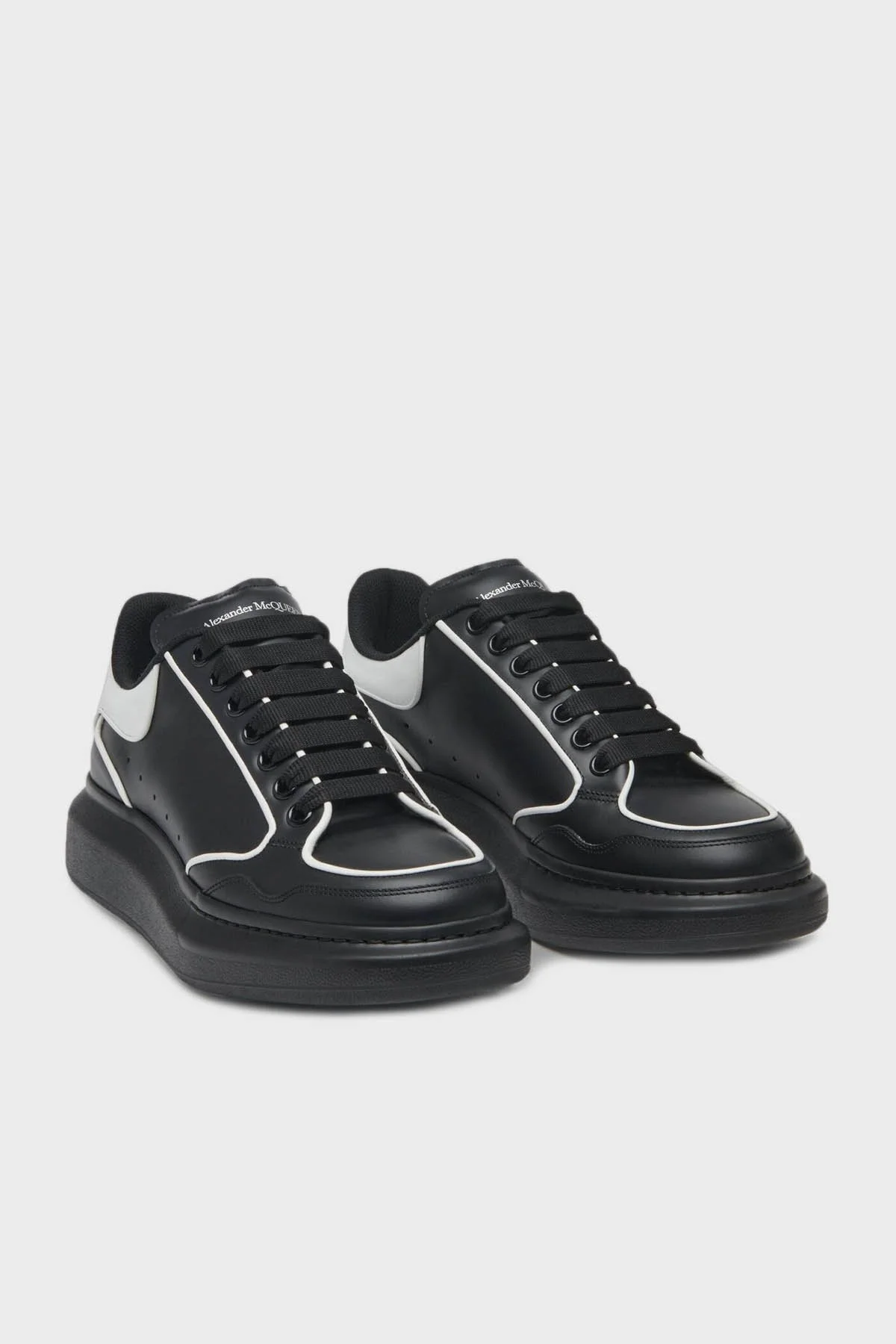 Alexander Mcqueen Hakiki Deri Sneaker Erkek Ayakkabı 777300WHJE5 1070 SİYAH - 2