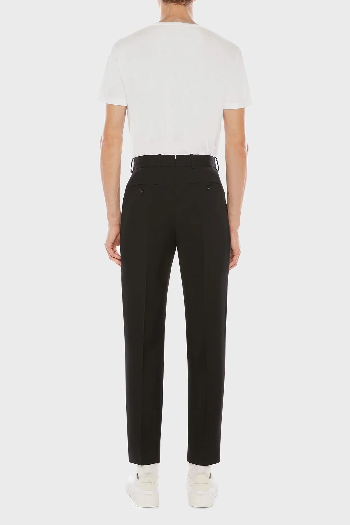 Alexander Mcqueen Logo Baskılı Bisiklet Yaka % 100 Pamuk Erkek T Shirt 622104QSZ57 0900 BEYAZ - 3