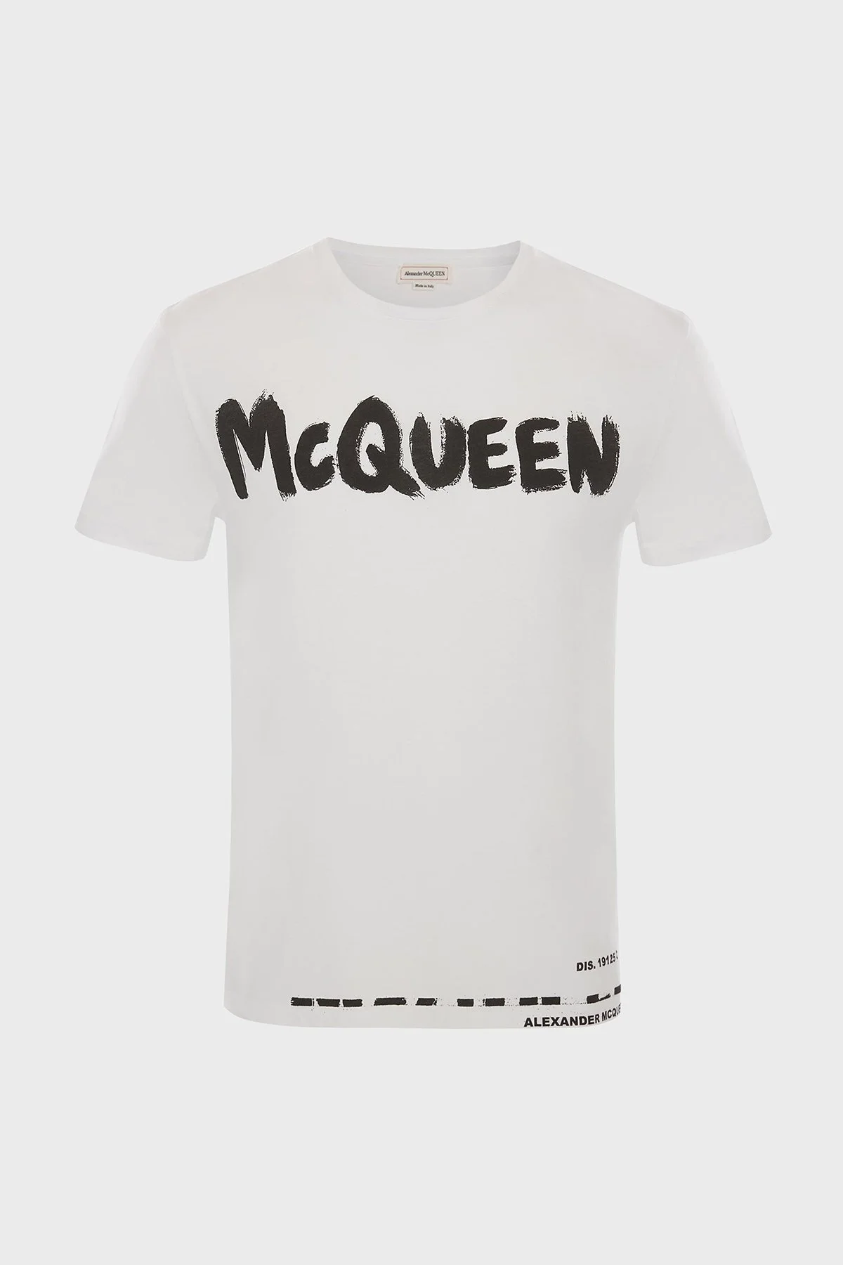 Alexander Mcqueen Logo Baskılı Bisiklet Yaka % 100 Pamuk Erkek T Shirt 622104QSZ57 0900 BEYAZ - 4