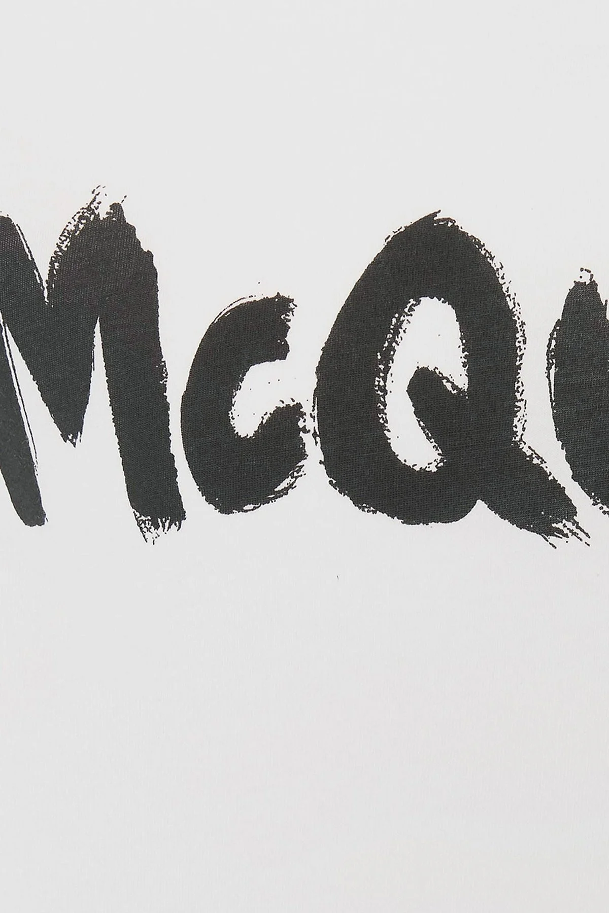 Alexander Mcqueen Logo Baskılı Bisiklet Yaka % 100 Pamuk Erkek T Shirt 622104QSZ57 0900 BEYAZ - 5