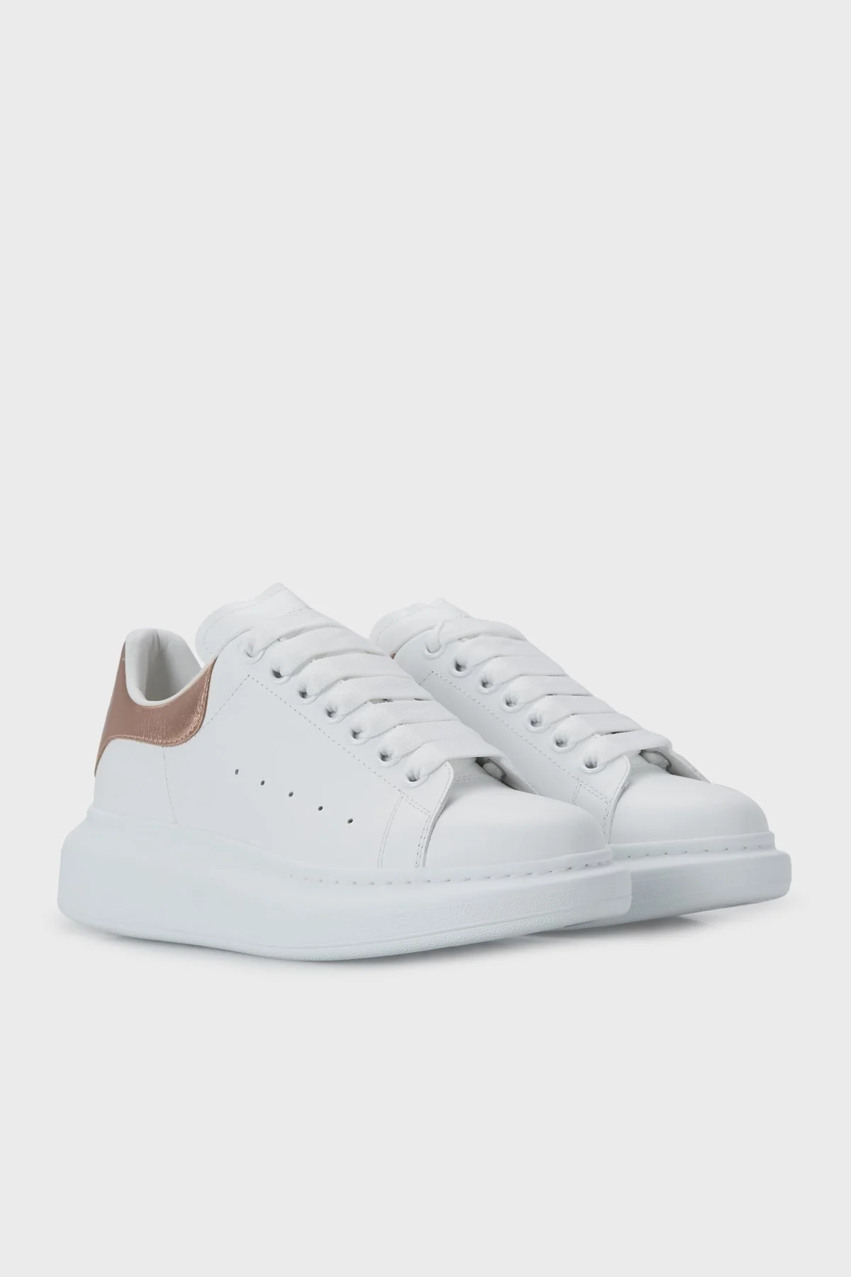 Alexander Mcqueen Logolu Hakiki Deri Sneaker Bayan Ayakkabı 553770WHFBU 9053 BEYAZ-GOLD - 3