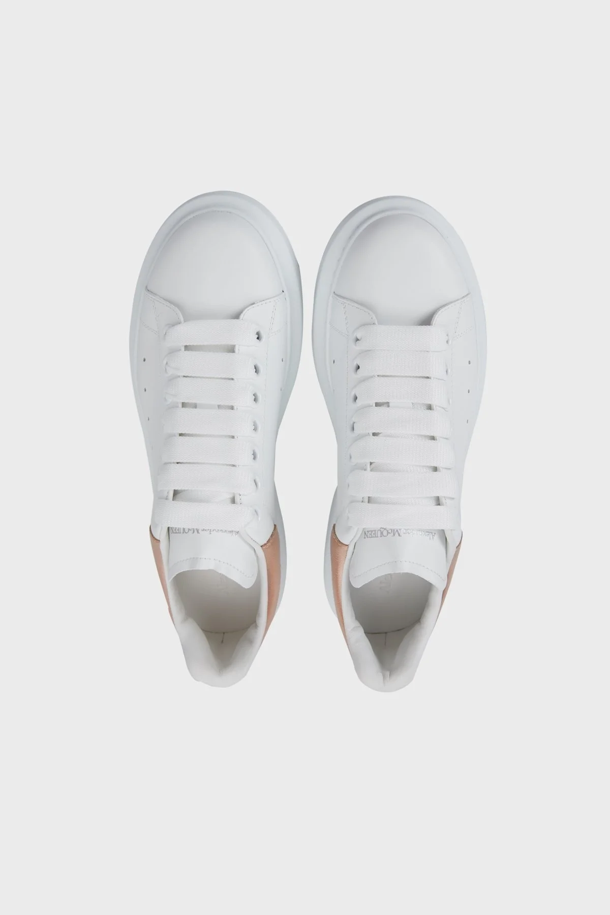 Alexander Mcqueen Logolu Hakiki Deri Sneaker Bayan Ayakkabı 553770WHFBU 9053 BEYAZ-GOLD - 5