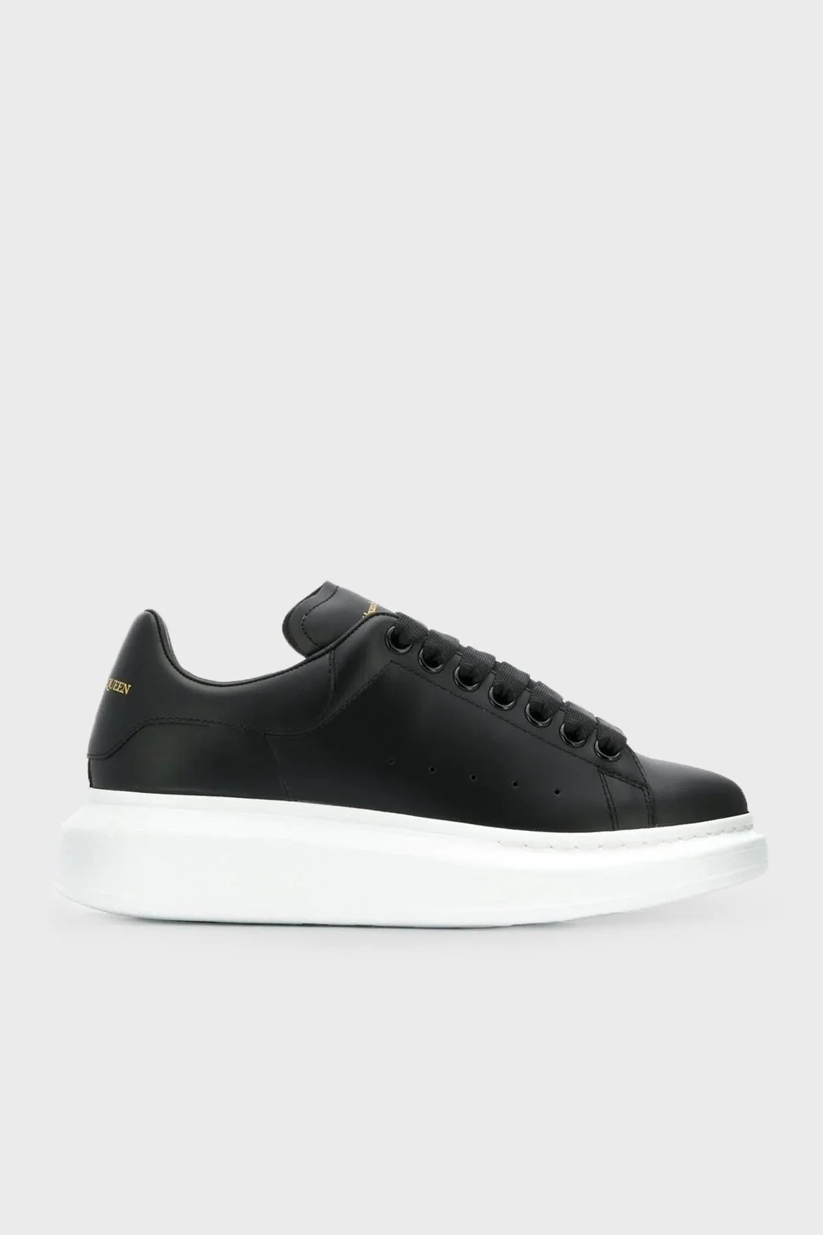 Alexander Mcqueen Logolu Hakiki Deri Sneaker Bayan Ayakkabı 553770WHGP0 1000 SİYAH - 1