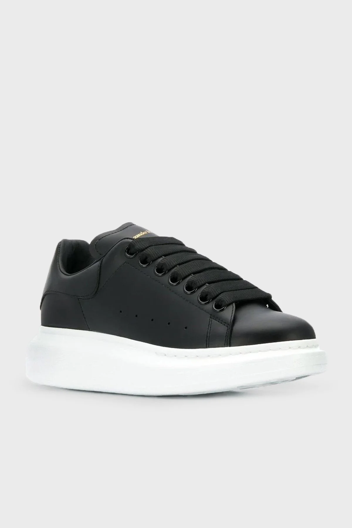Alexander Mcqueen Logolu Hakiki Deri Sneaker Bayan Ayakkabı 553770WHGP0 1000 SİYAH - 2