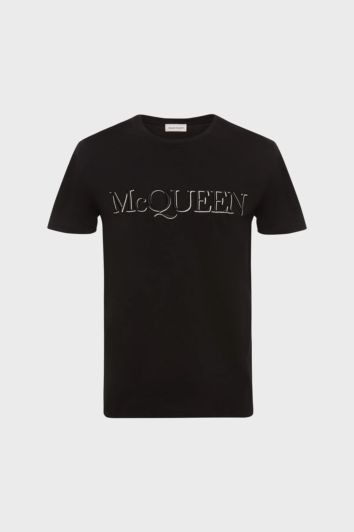 Alexander Mcqueen Pamuklu Baskılı Bisiklet Yaka Erkek T Shirt 649876QRZ56 0901 SİYAH - 4