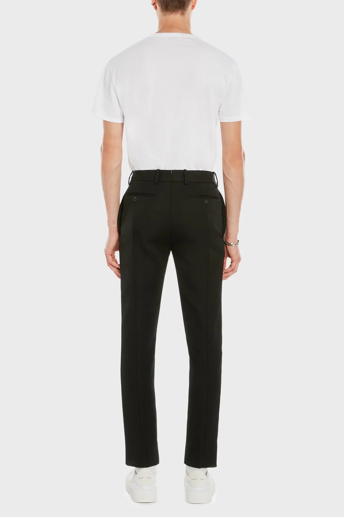 Alexander Mcqueen Pamuklu Baskılı Bisiklet Yaka Erkek T Shirt 682516QSZ50 0900 BEYAZ - 4