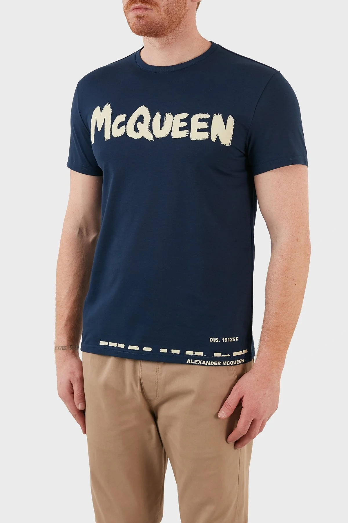 Alexander Mcqueen Pamuklu Baskılı Regular Fit Erkek T Shirt 622104QSZ57 0903 LACİVERT - 2