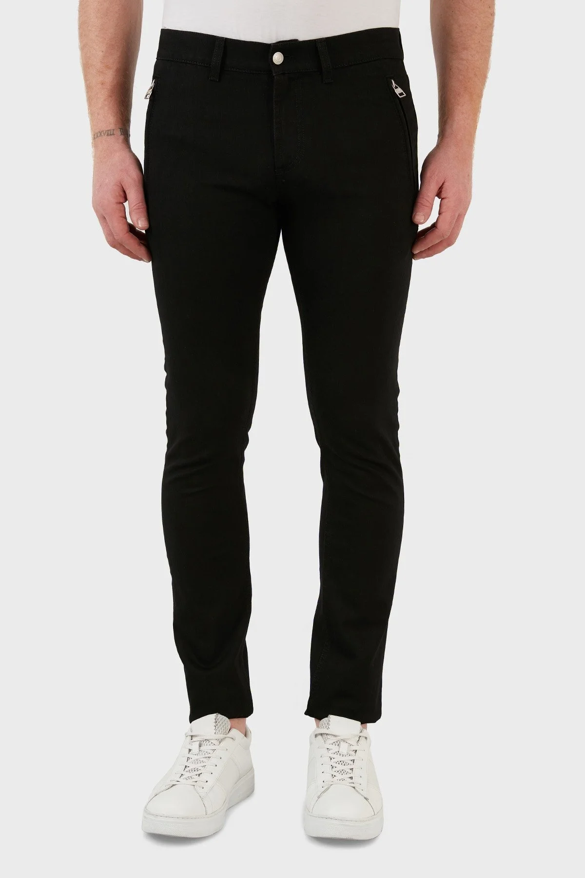 Mcqueen Pamuklu Slim Fit Normal Bel Dar Paça Jeans Erkek Kot Pantolon 677774QSY49 1000 SİYAH - 9