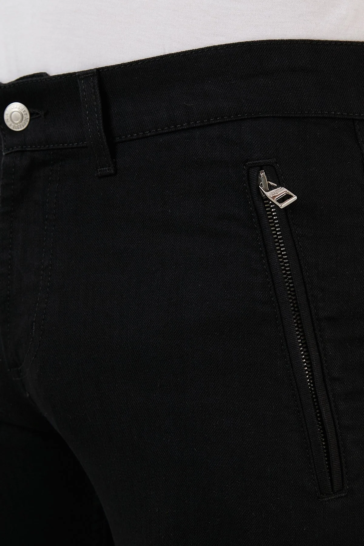 Mcqueen Pamuklu Slim Fit Normal Bel Dar Paça Jeans Erkek Kot Pantolon 677774QSY49 1000 SİYAH - 12