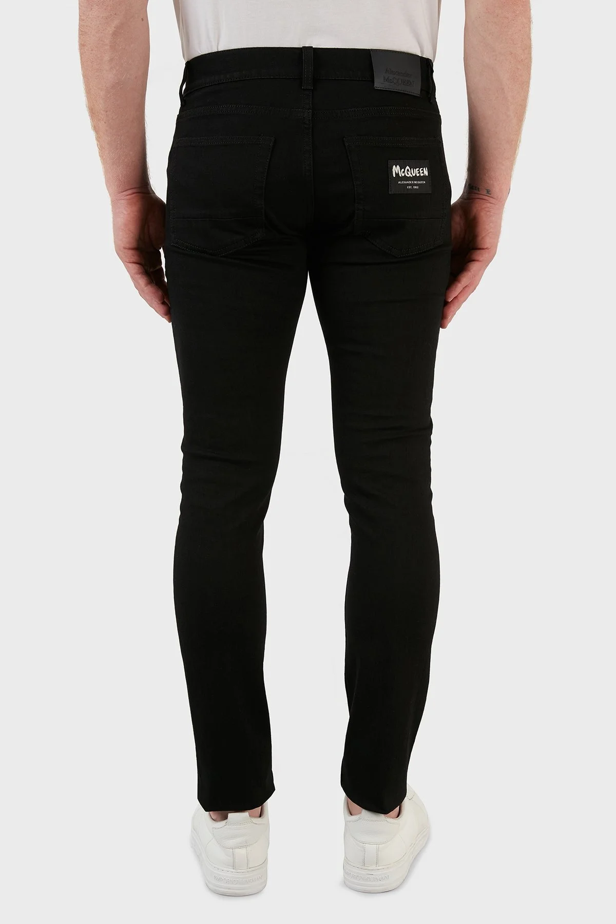 Mcqueen Pamuklu Slim Fit Normal Bel Dar Paça Jeans Erkek Kot Pantolon 677774QSY49 1000 SİYAH - 13