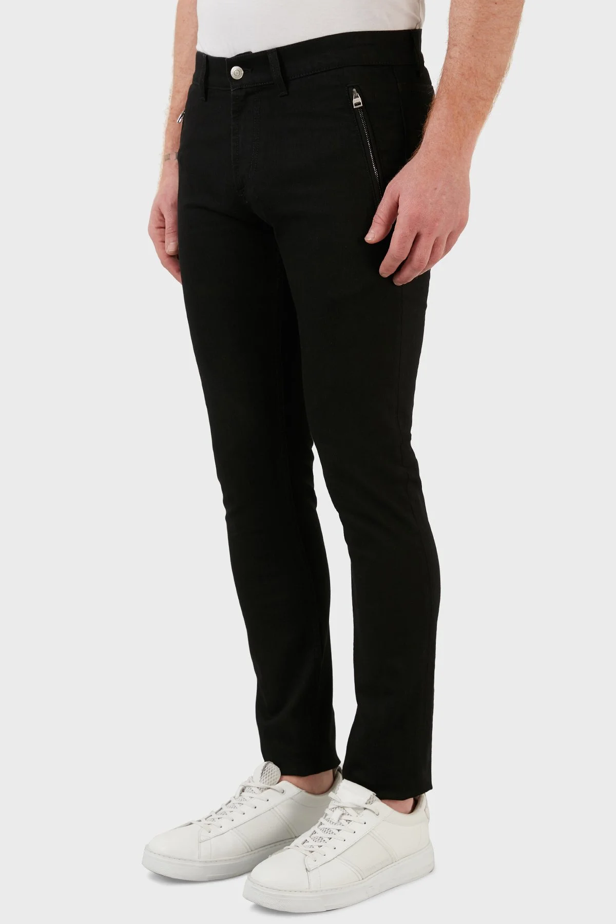 Mcqueen Pamuklu Slim Fit Normal Bel Dar Paça Jeans Erkek Kot Pantolon 677774QSY49 1000 SİYAH - 3