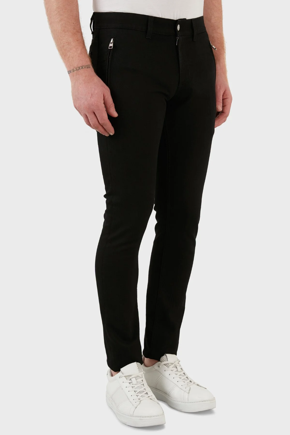 Mcqueen Pamuklu Slim Fit Normal Bel Dar Paça Jeans Erkek Kot Pantolon 677774QSY49 1000 SİYAH - 4