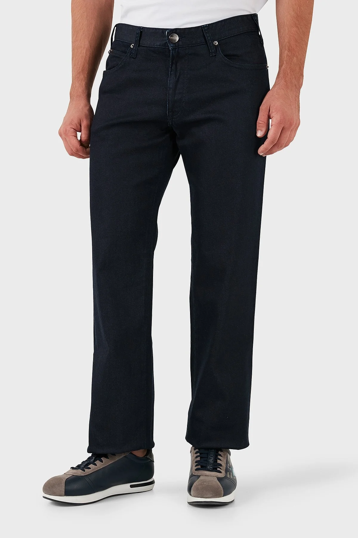 Armani Collezioni Pamuklu Regular Fit Bol Paça Jeans Erkek Kot Pantolon AIJ07 2K15 LACİVERT - 1