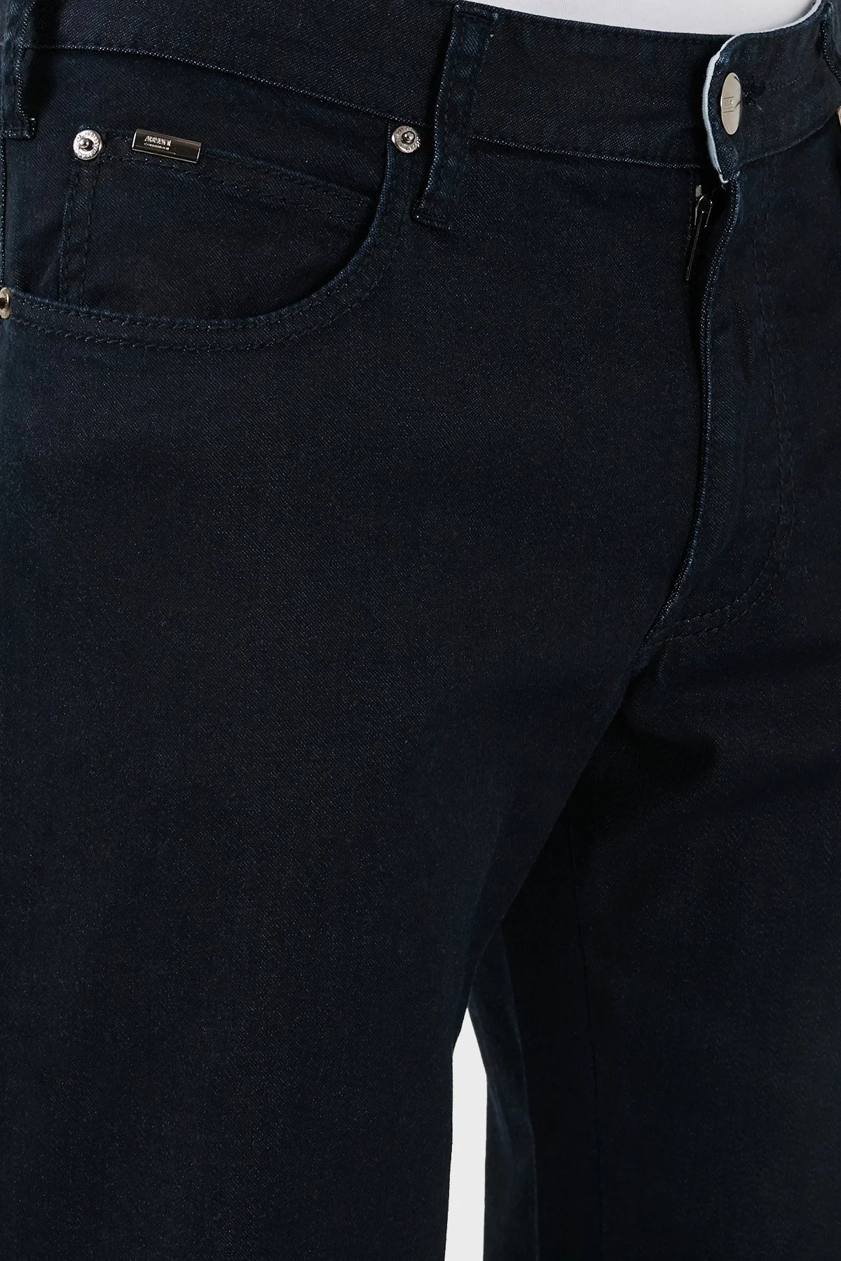 Armani Collezioni Pamuklu Regular Fit Bol Paça Jeans Erkek Kot Pantolon AIJ07 2K15 LACİVERT - 6