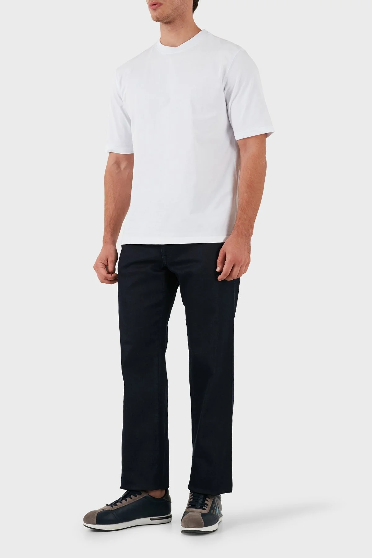 Armani Collezioni Pamuklu Regular Fit Bol Paça Jeans Erkek Kot Pantolon AIJ07 2K15 LACİVERT - 9