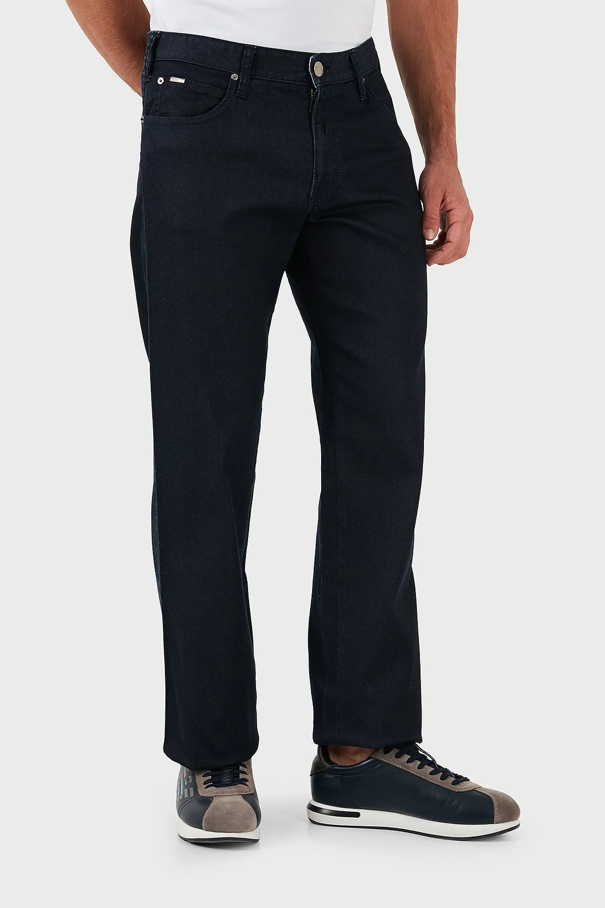 Armani Collezioni Pamuklu Regular Fit Bol Paça Jeans Erkek Kot Pantolon AIJ07 2K15 LACİVERT - 11