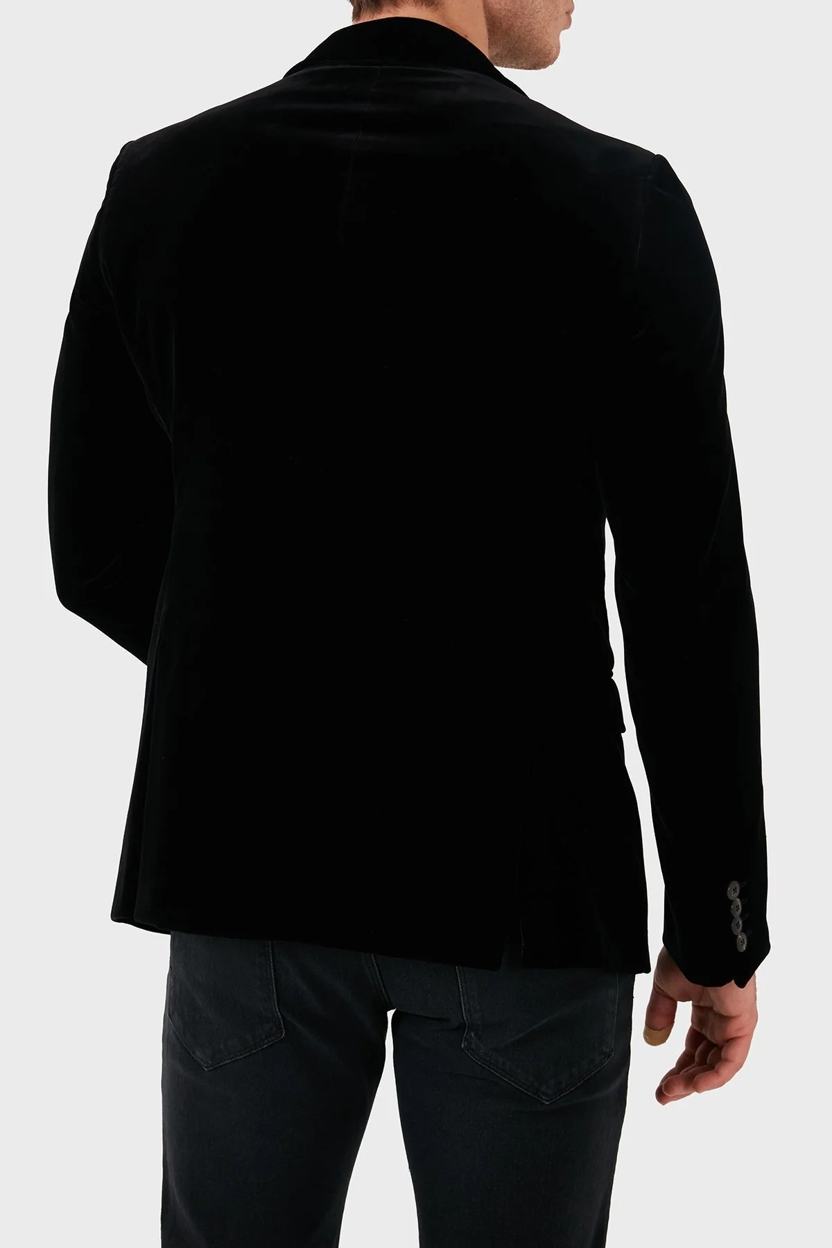 Armani Collezioni Regular Fit Mono Yaka Kadife Blazer Erkek Ceket MCGRA0 MCF31 001 SİYAH - 2