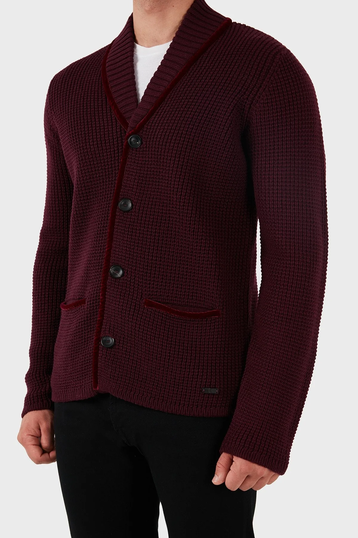 Armani Collezioni Yün Regular Fit Triko Erkek Hırka MCE14M MC36 M602 MÜRDÜM - 6