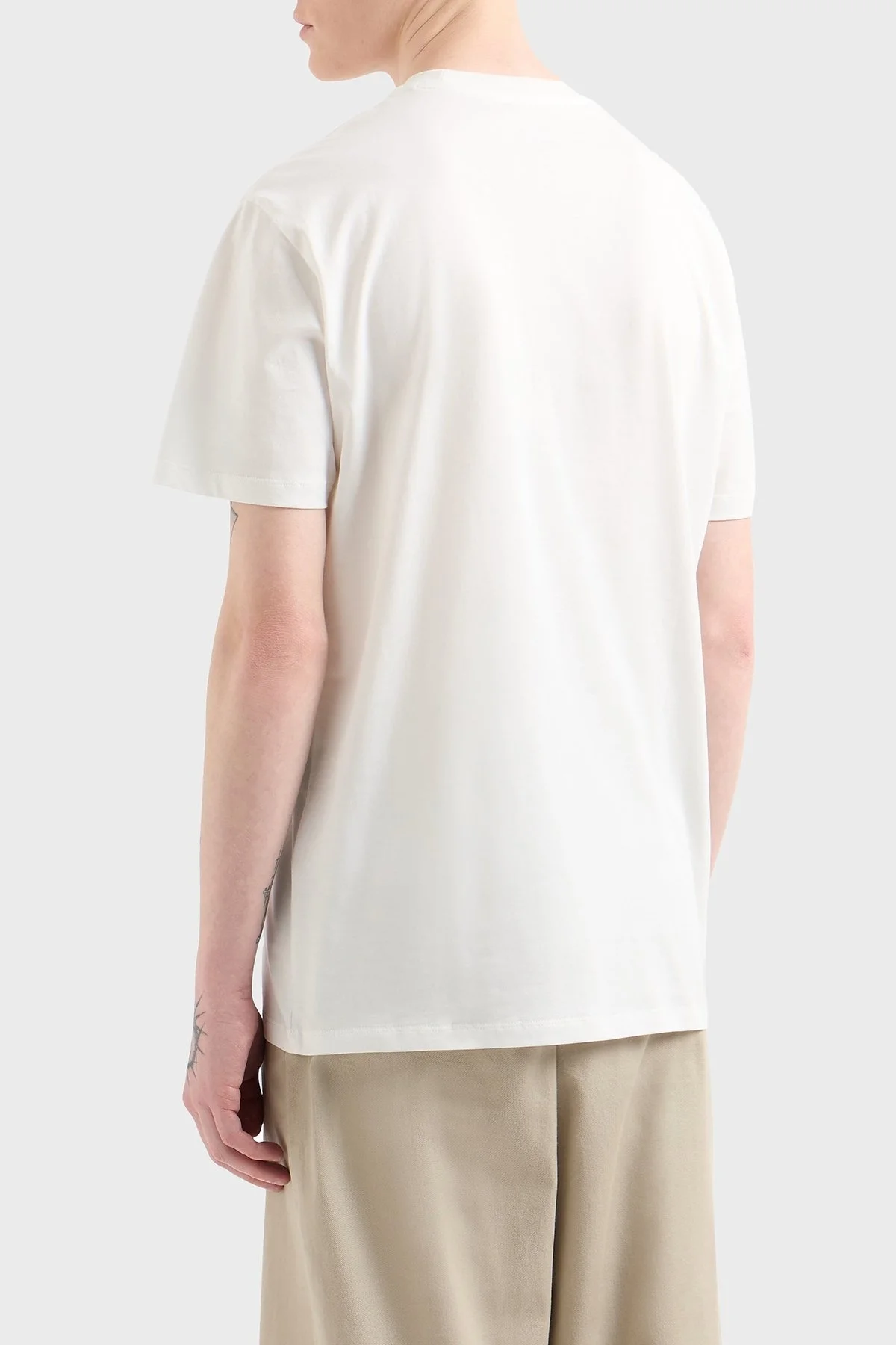Armani Exchage % 100 Pamuk Regular Fit Basic Erkek T Shirt XM000752 AF12308 U0009 BEYAZ - 8
