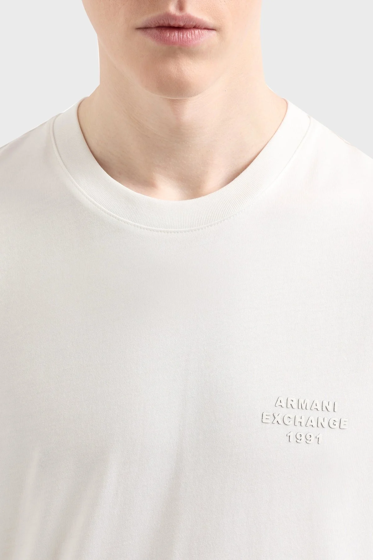 Armani Exchage % 100 Pamuk Regular Fit Basic Erkek T Shirt XM000752 AF12308 U0009 BEYAZ - 9