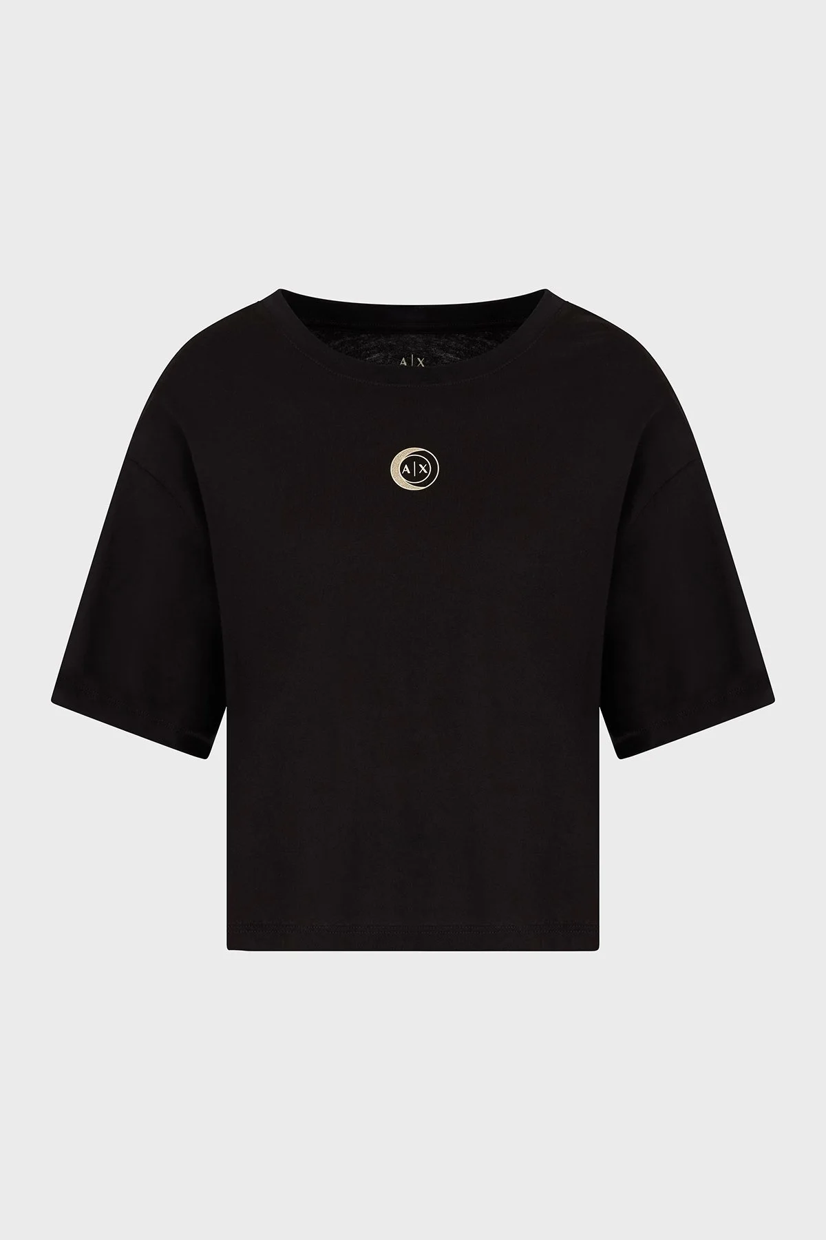 Armani Exchage % 100 Pamuk Regular Fit Bisiklet Yaka Bayan T Shirt XW000321 AF10356 UC001 SİYAH - 10