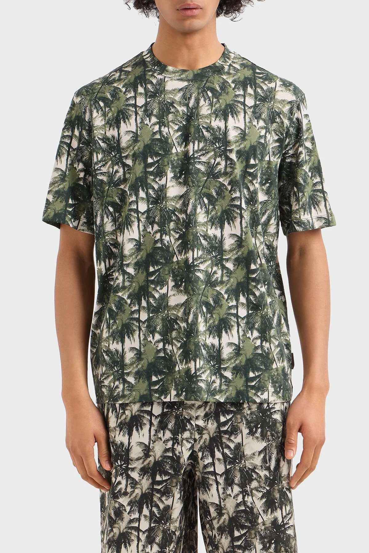 Armani Exchage % 100 Pamuk Regular Fit Bisiklet Yaka Desenli Erkek T Shirt XM001245 AF10356 F0039 BEYAZ - 6