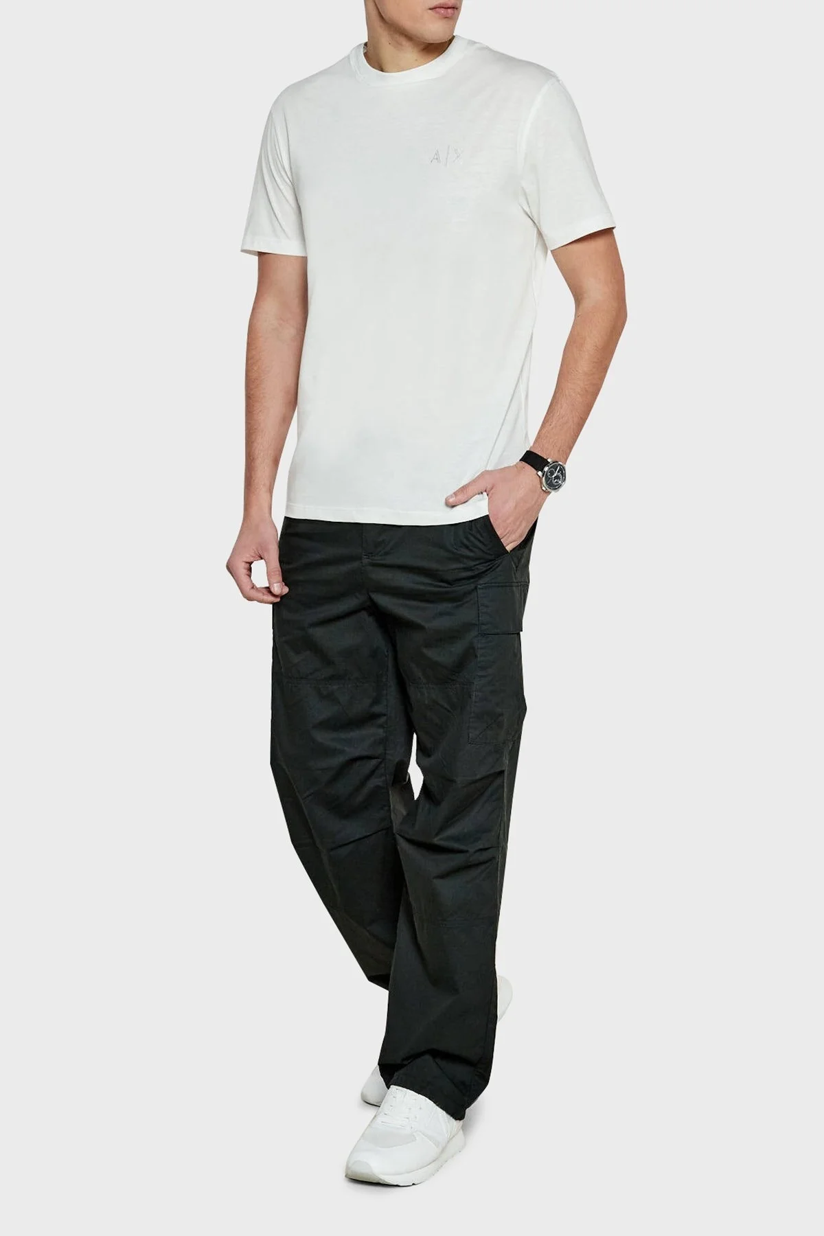 Armani Exchage % 100 Pamuk Regular Fit Bisiklet Yaka Erkek T Shirt XM000327 AF10364 U0009 BEYAZ - 6