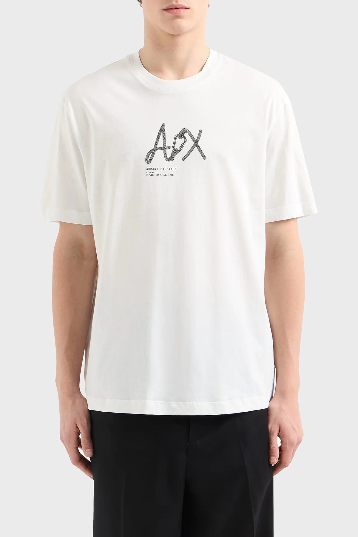 Armani Exchage % 100 Pamuk Regular Fit Bisiklet Yaka Erkek T Shirt XM000566 AF10334 U0009 BEYAZ - 6