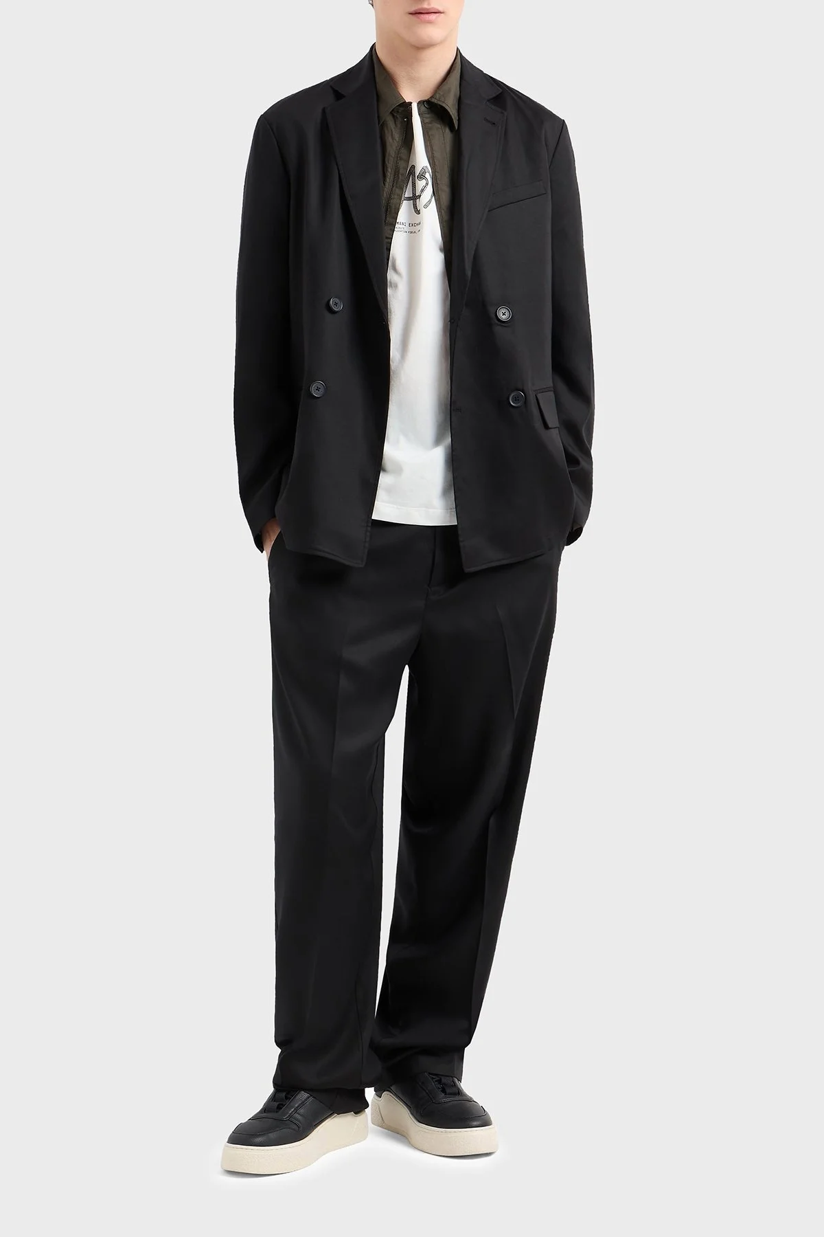 Armani Exchage % 100 Pamuk Regular Fit Bisiklet Yaka Erkek T Shirt XM000566 AF10334 U0009 BEYAZ - 7