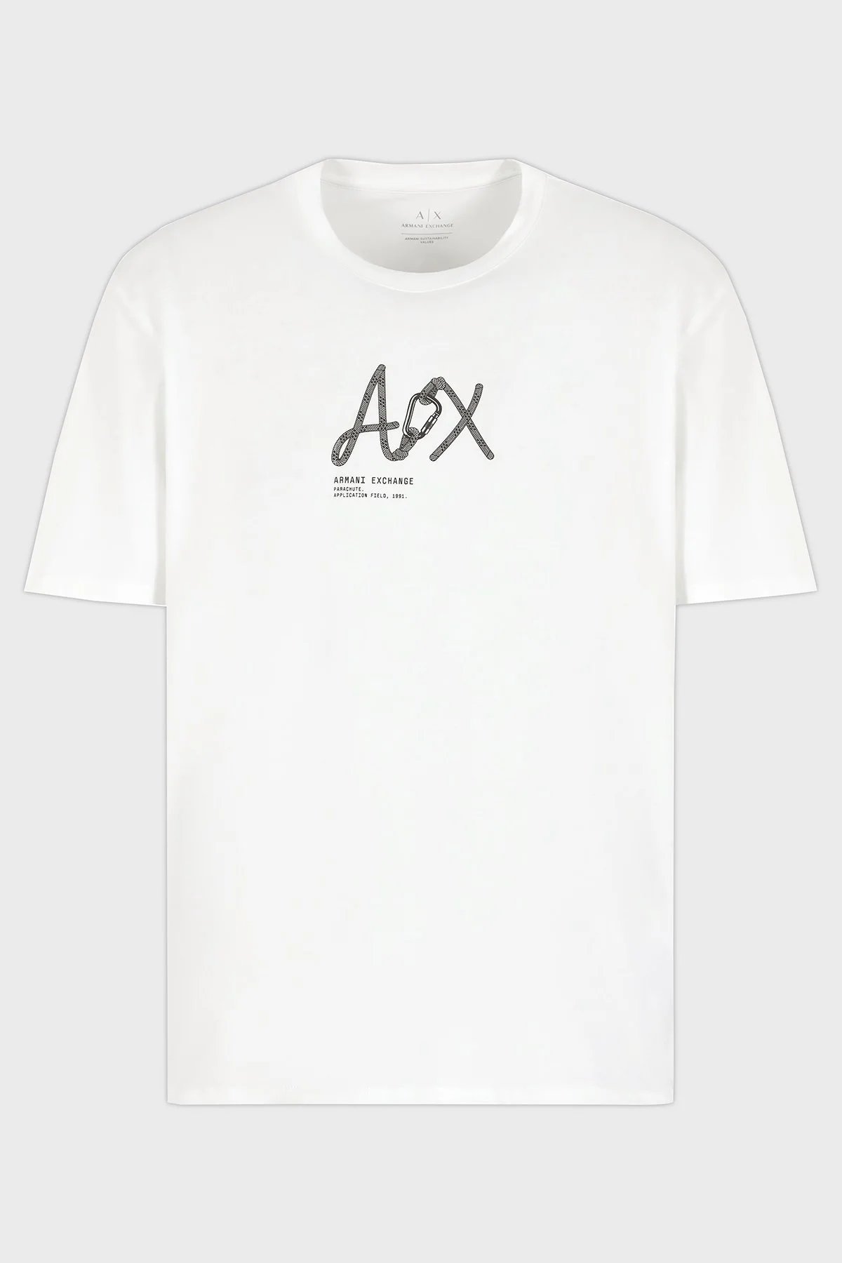 Armani Exchage % 100 Pamuk Regular Fit Bisiklet Yaka Erkek T Shirt XM000566 AF10334 U0009 BEYAZ - 10