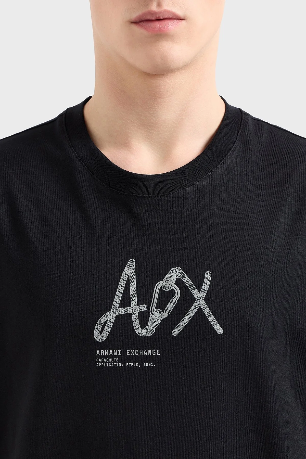 Armani Exchage % 100 Pamuk Regular Fit Bisiklet Yaka Erkek T Shirt XM000566 AF10334 UC001 SİYAH - 9