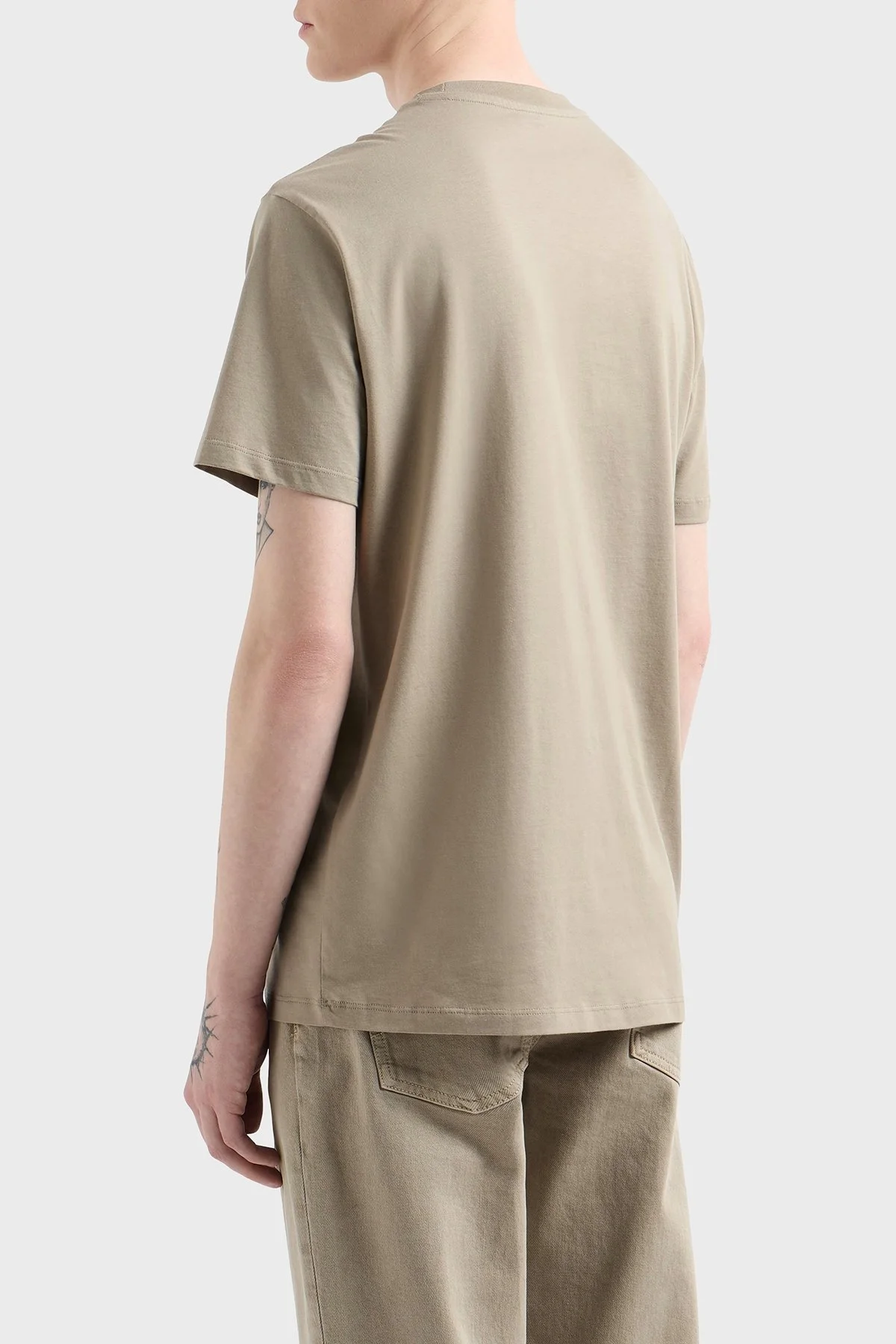 Armani Exchage % 100 Pamuk Regular Fit Bisiklet Yaka Erkek T Shirt XM000752 AF12308 U6167 BEJ - 7