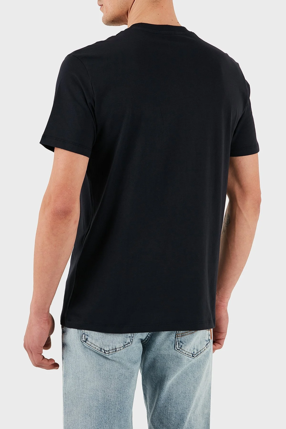 Armani Exchage % 100 Pamuk Regular Fit Bisiklet Yaka Erkek T Shirt XM000752 AF12308 UB101 LACİVERT - 9